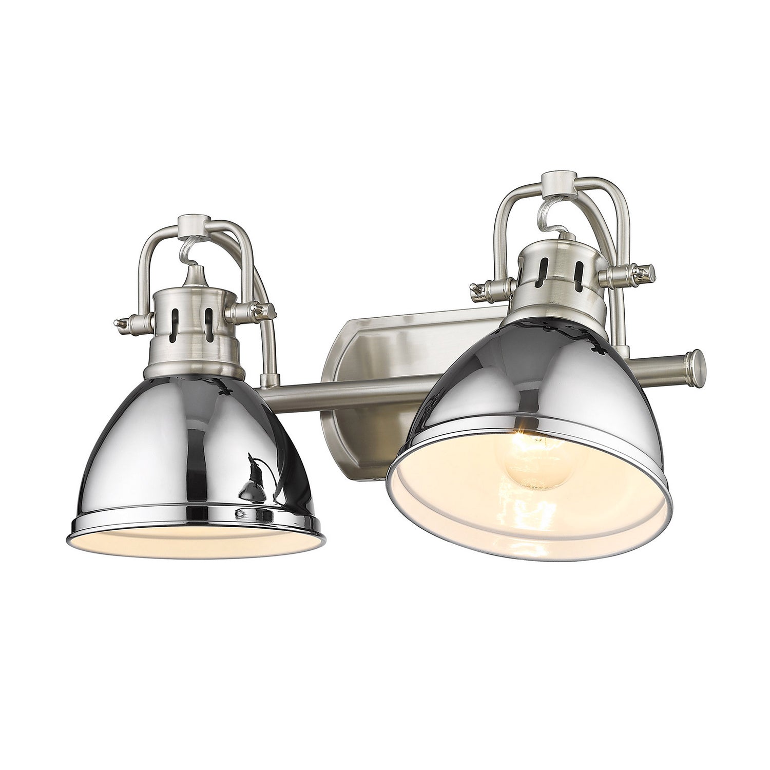 Golden - 3602-BA2 PW-CH - Two Light Bath Vanity - Duncan - Pewter