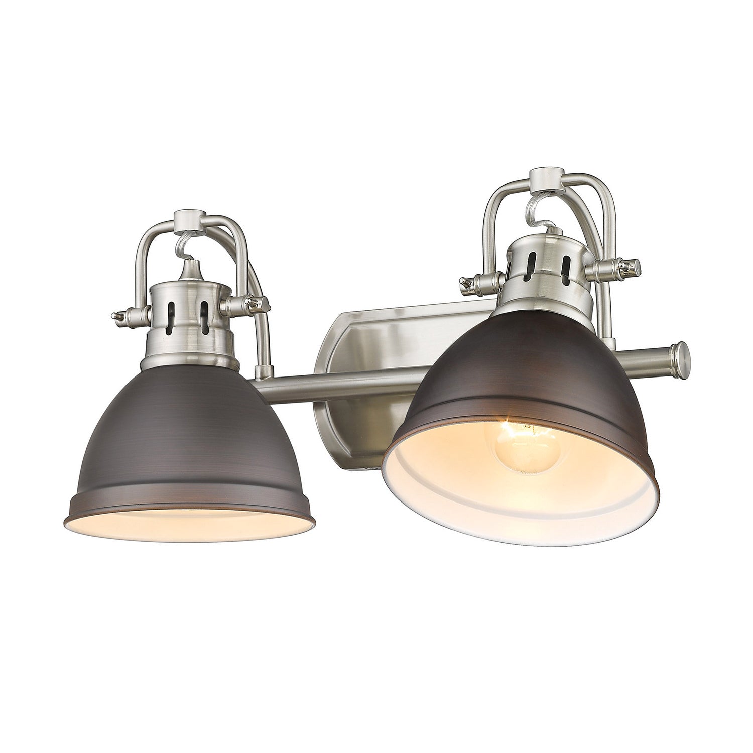 Golden - 3602-BA2 PW-RBZ - Two Light Bath Vanity - Duncan - Pewter