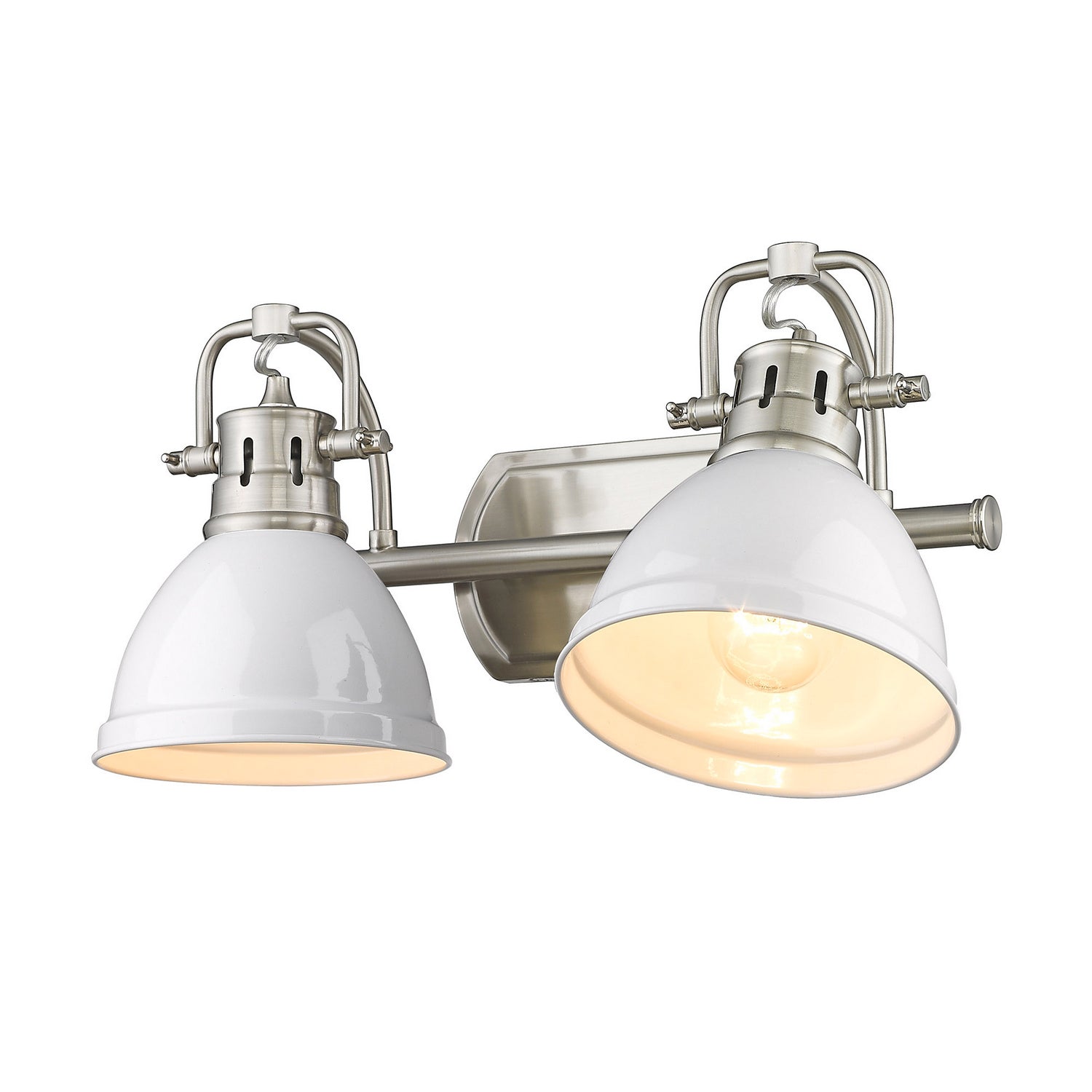 Golden - 3602-BA2 PW-WH - Two Light Bath Vanity - Duncan - Pewter