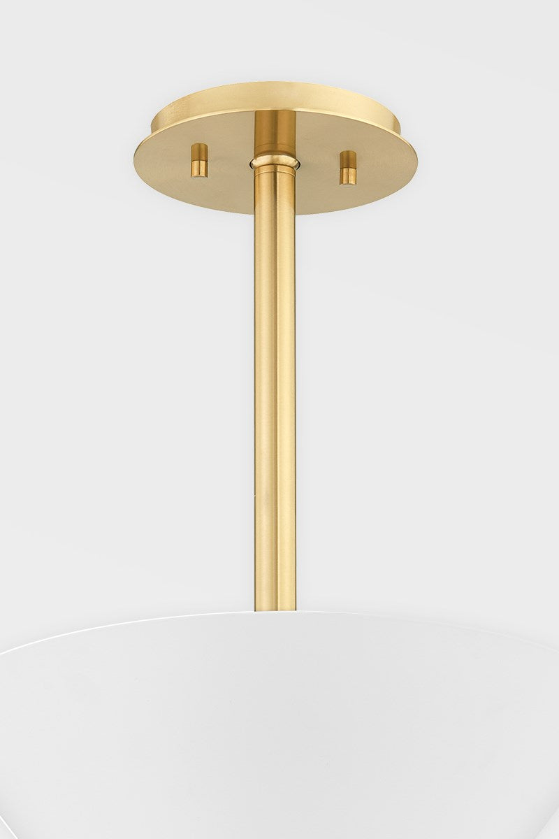 Troy Lighting - F8620-SWH/PBR - One Light Pendant - Scout - Soft White/Patina Brass