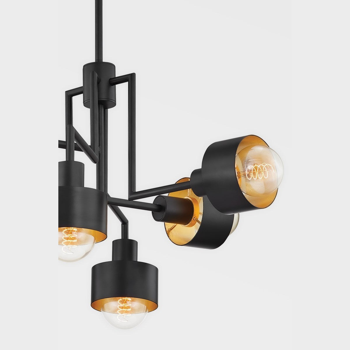 Troy Lighting - F8726-SBK/GL - Six Light Chandelier - North - Soft Black/Gold Leaf