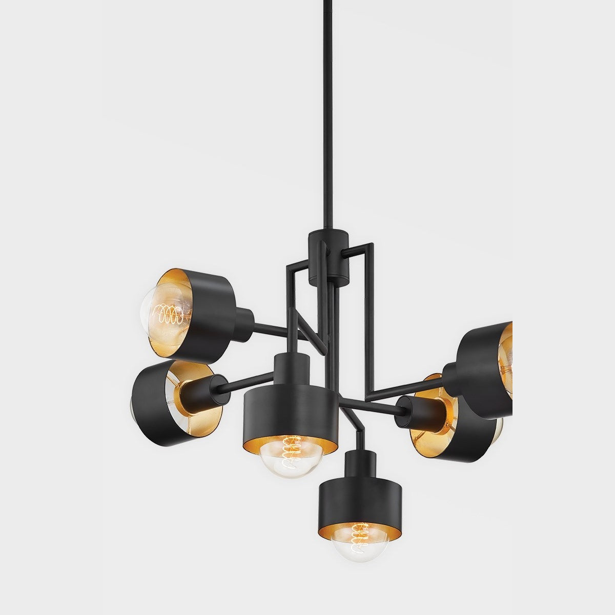 Troy Lighting - F8726-SBK/GL - Six Light Chandelier - North - Soft Black/Gold Leaf