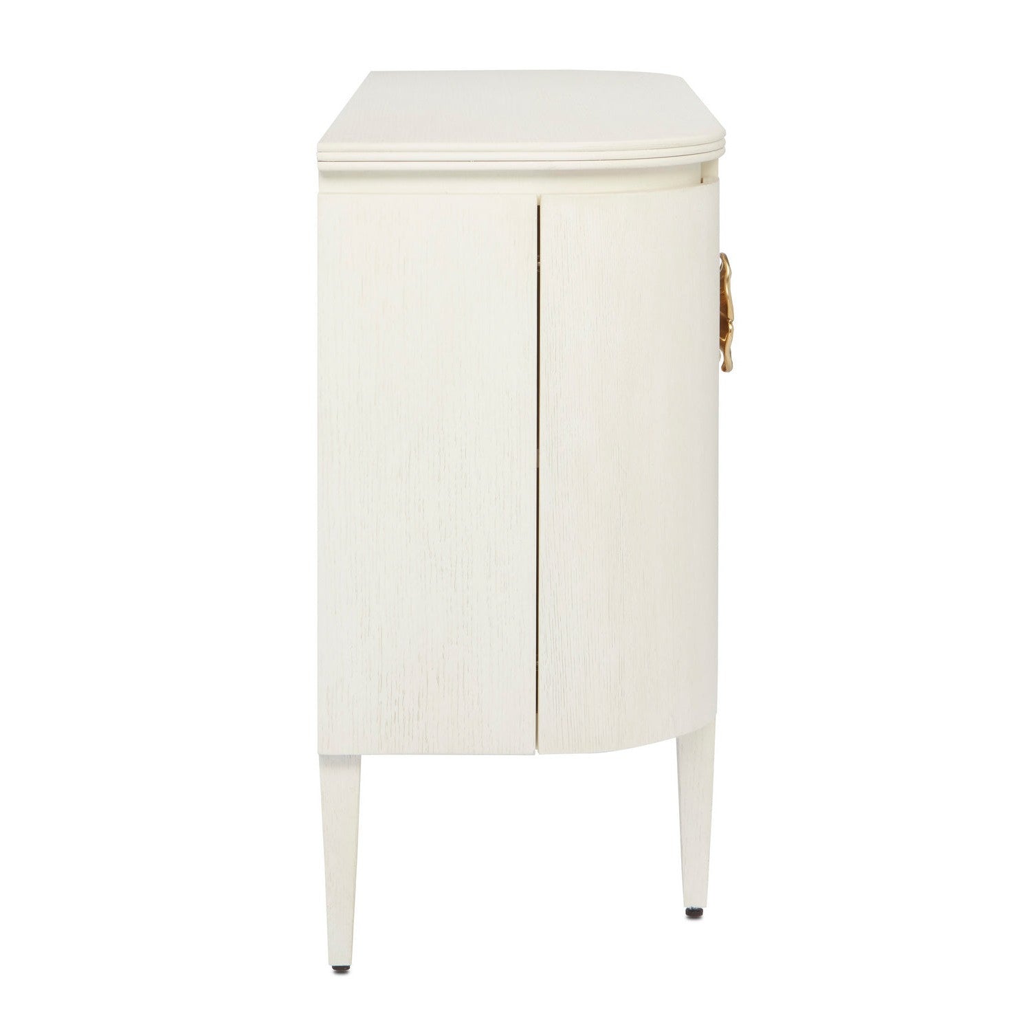 Currey and Company - 3000-0201 - Demi-Lune - Briallen Collection - Cerused White/Brass