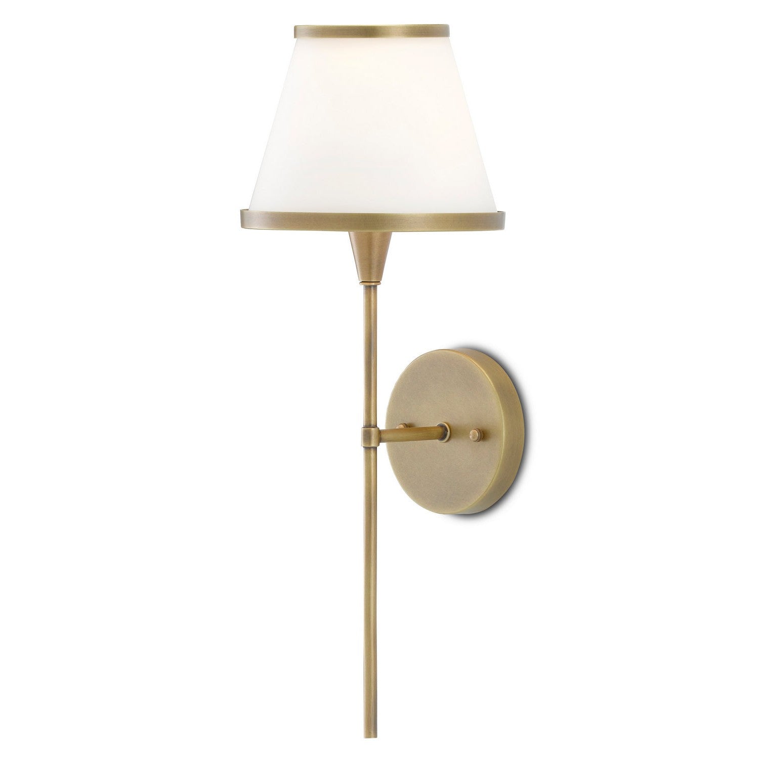 Currey and Company - 5800-0001 - One Light Wall Sconce - Brimsley Collection - Antique Brass/Opaque Glass
