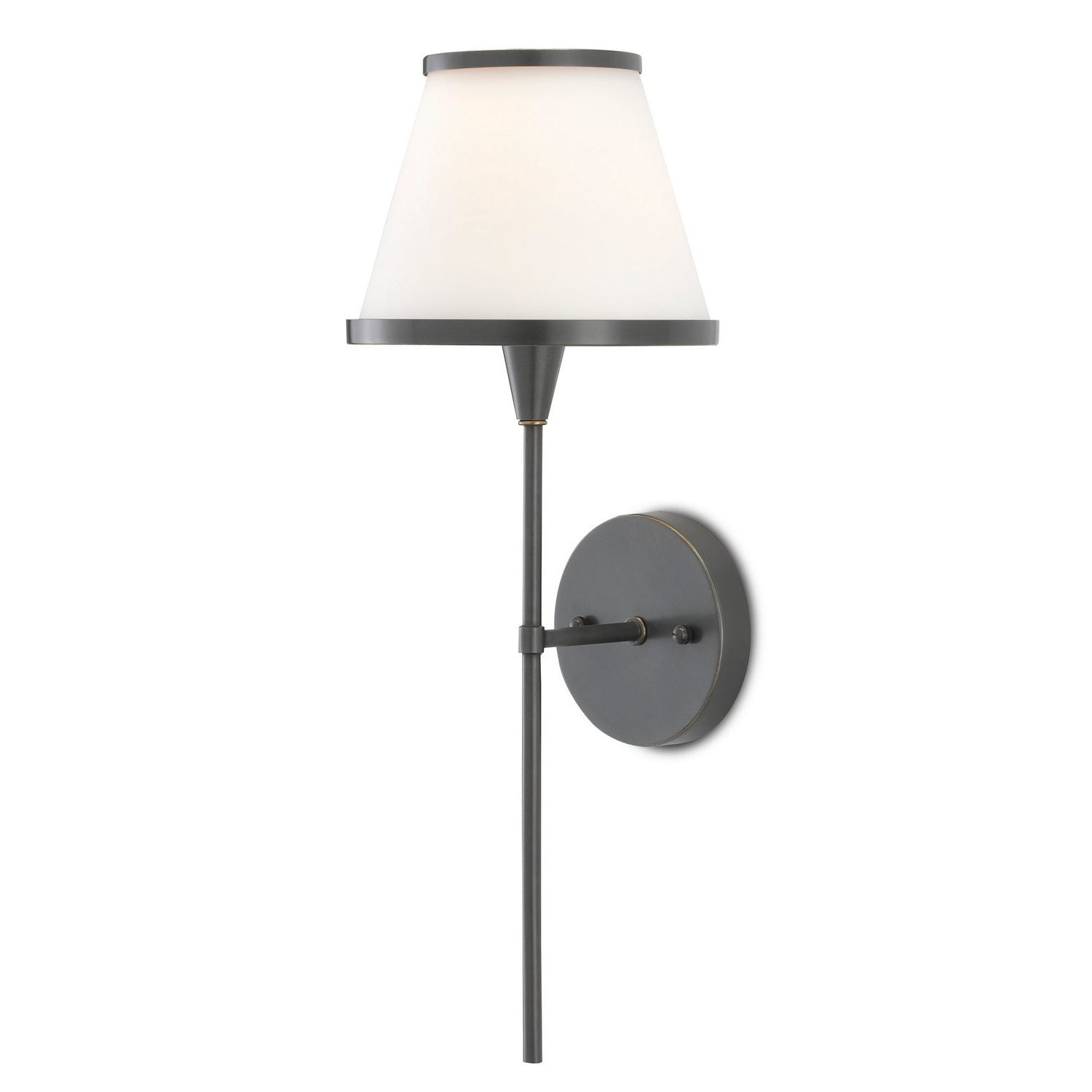 Currey and Company - 5800-0003 - One Light Wall Sconce - Brimsley Collection - Oil Rubbed Bronze/Opaque Glass