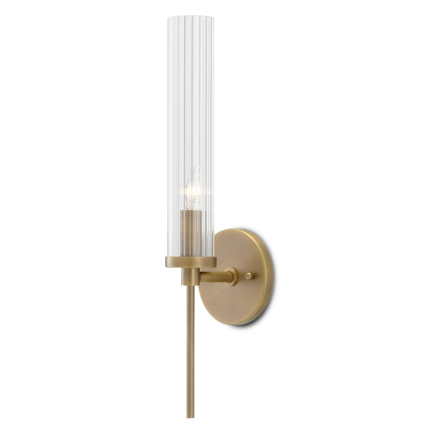 Currey and Company - 5800-0004 - One Light Wall Sconce - Bellings Collection - Antique Brass/Clear