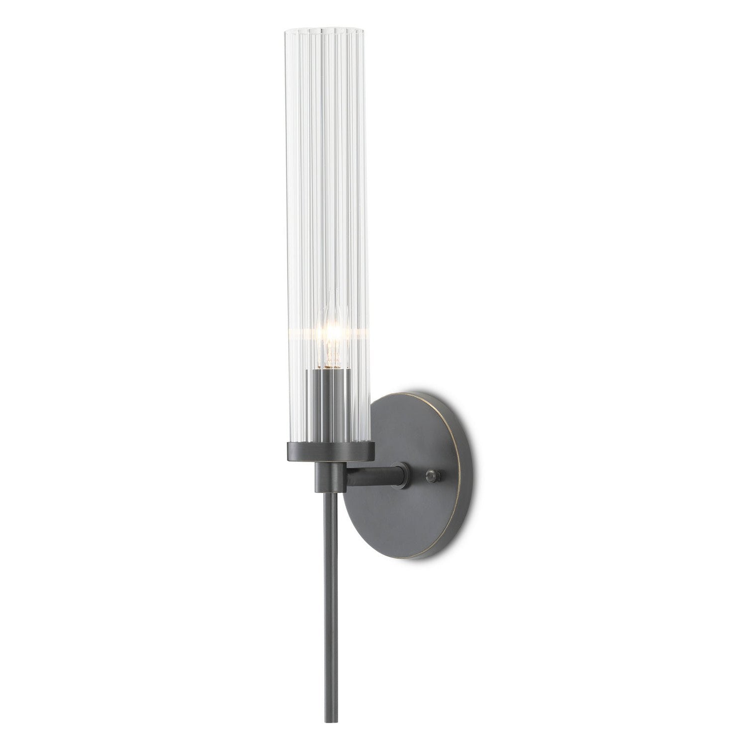 Currey and Company - 5800-0006 - One Light Wall Sconce - Bellings Collection - Oil Rubbed Bronze/Clear