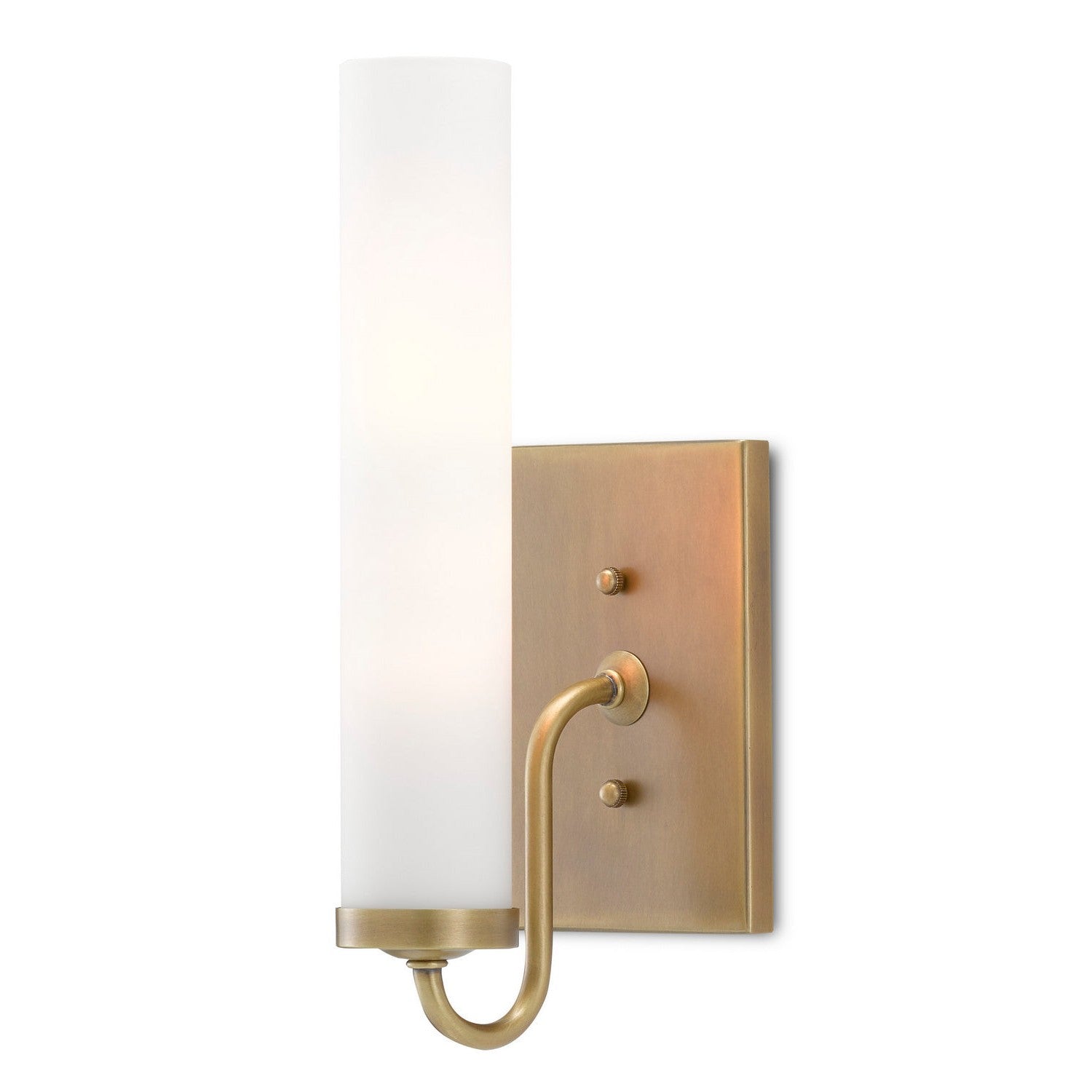 Currey and Company - 5800-0010 - One Light Wall Sconce - Brindisi Collection - Antique Brass/Opaque Glass