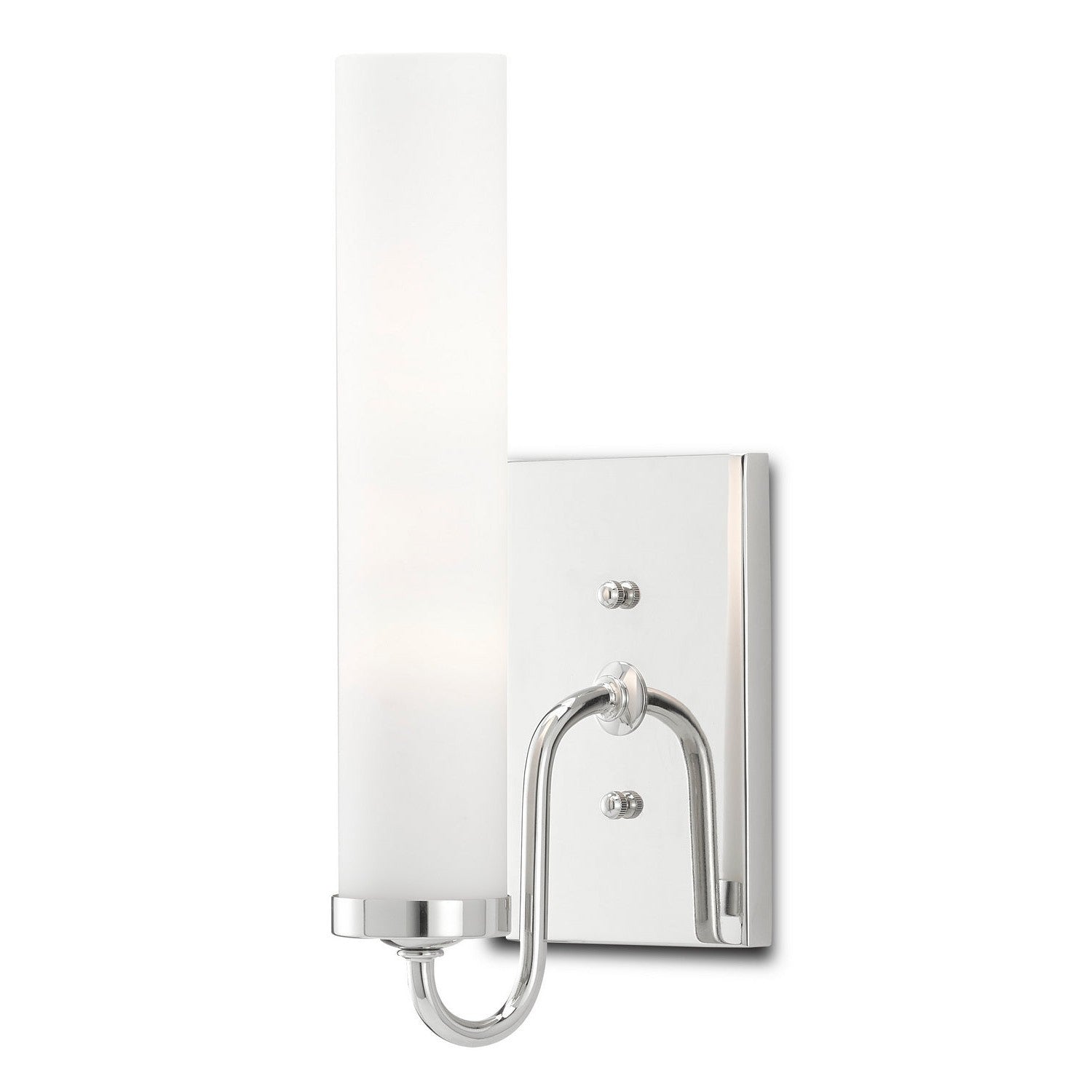 Currey and Company - 5800-0011 - One Light Wall Sconce - Brindisi Collection - Polished Nickel/Opaque Glass