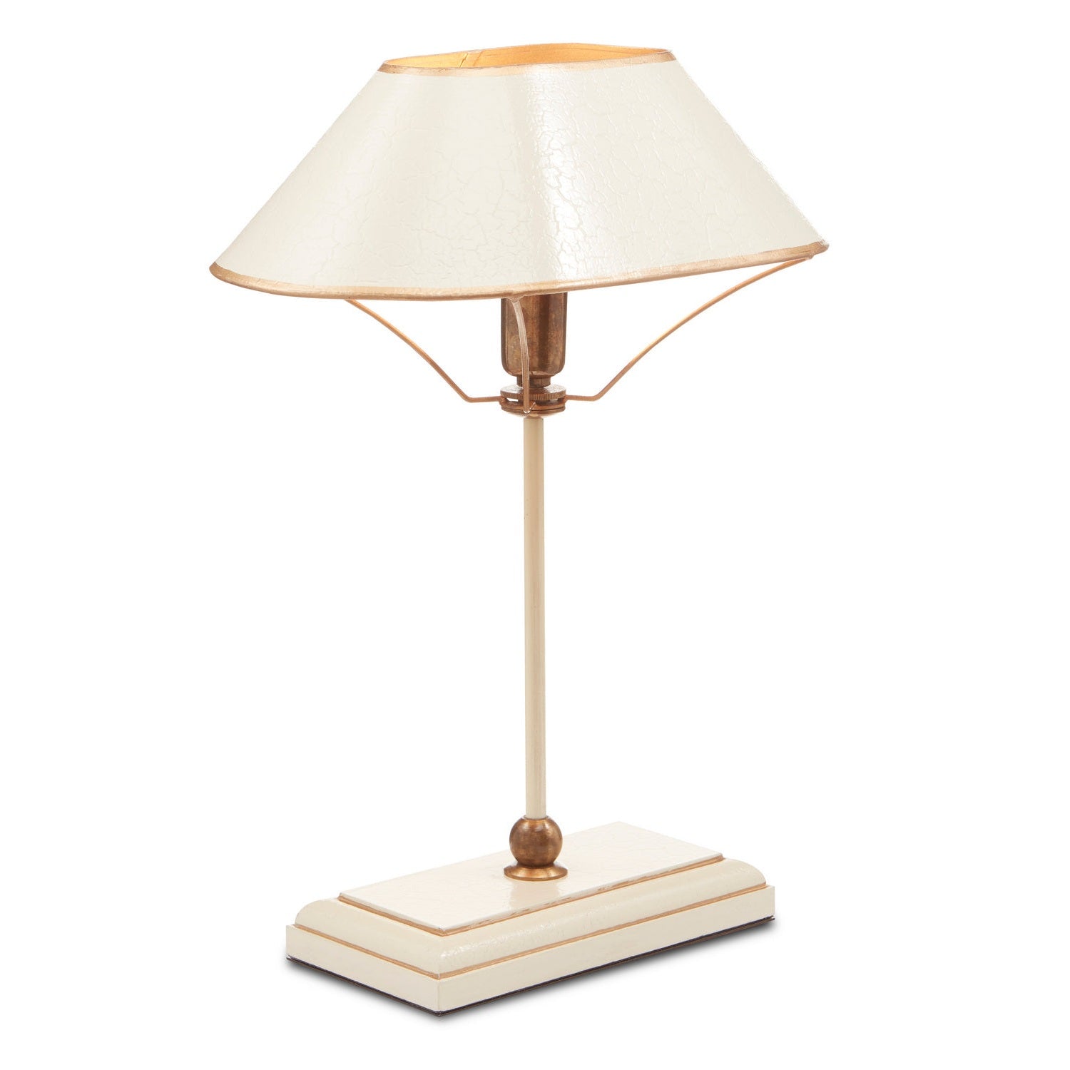 Currey and Company - 6000-0702 - One Light Table Lamp - Daphne Collection - Ivory/Antique Brass/Gold