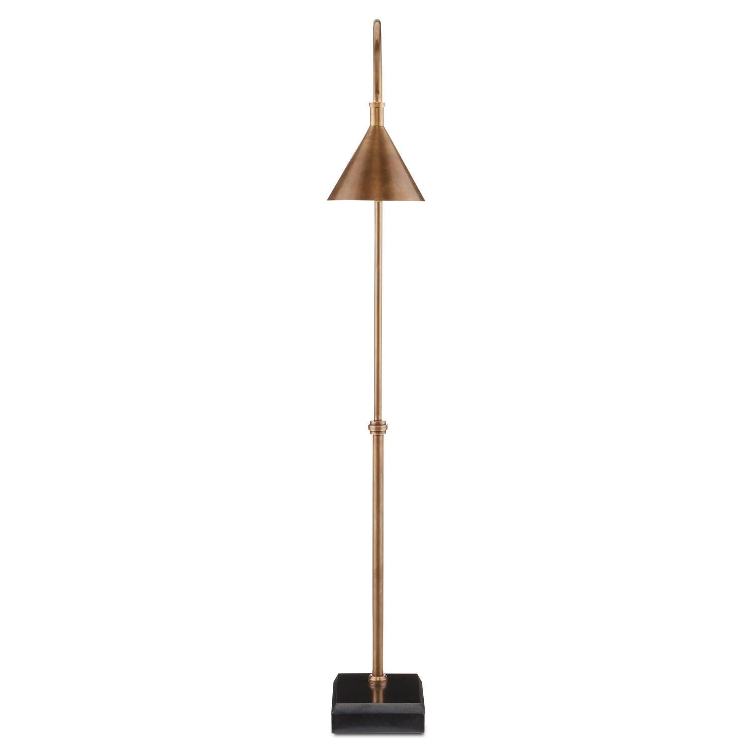 Currey and Company - 8000-0094 - One Light Floor Lamp - Vision Brass Floor Lamp - Vintage Brass/Black