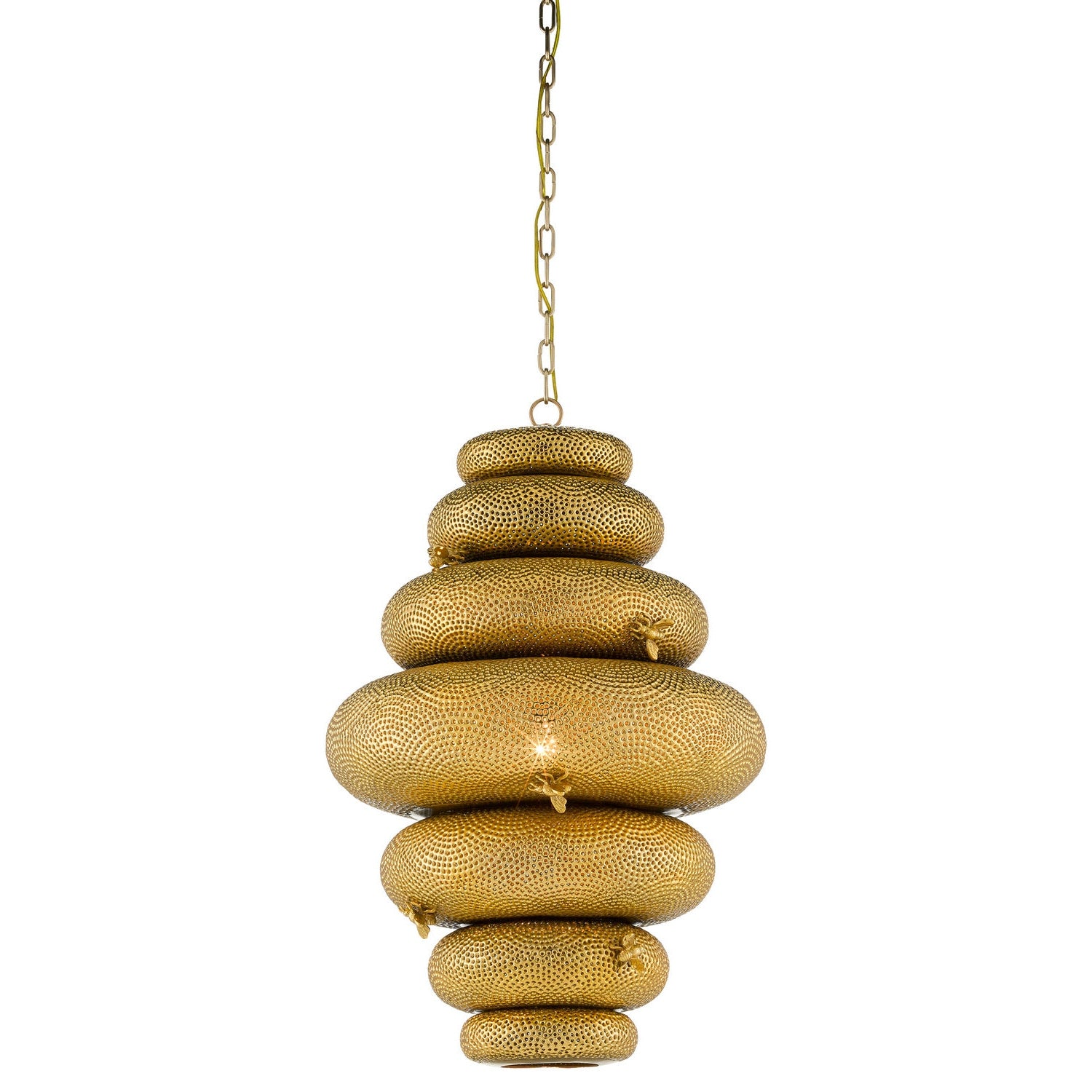 Currey and Company - 9000-0761 - One Light Chandelier - Bee My Honey Collection - Antique Brass