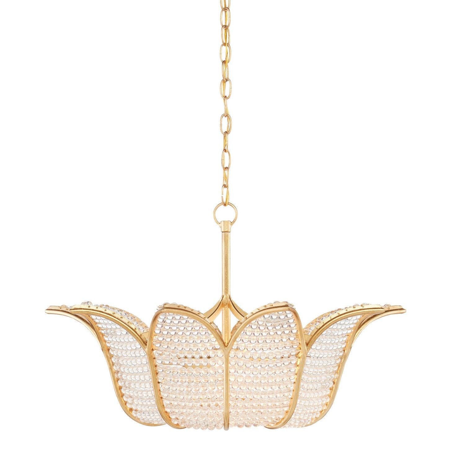 Currey and Company - 9000-0776 - Three Light Chandelier - Bebe Chandelier - Contemporary Gold Leaf/Clear