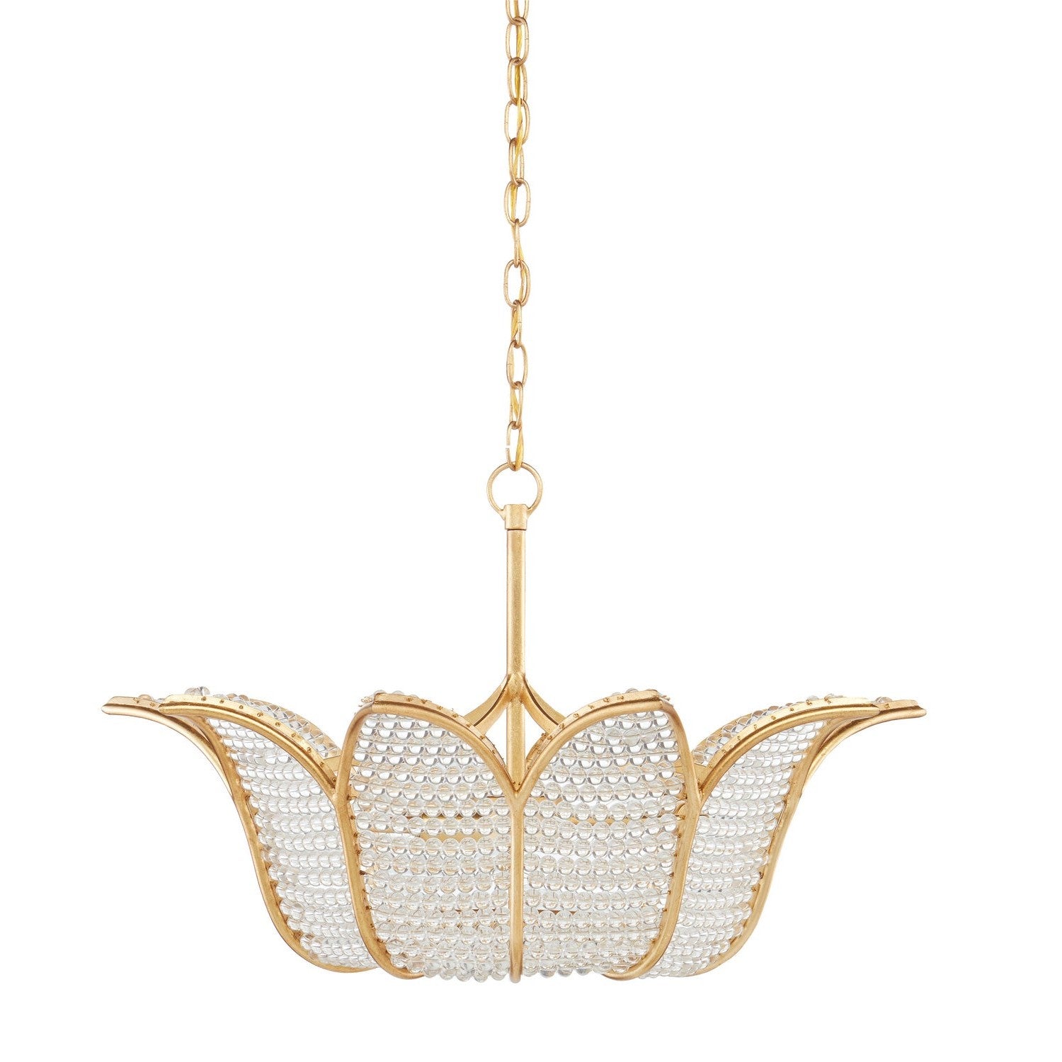 Currey and Company - 9000-0776 - Three Light Chandelier - Bebe Chandelier - Contemporary Gold Leaf/Clear