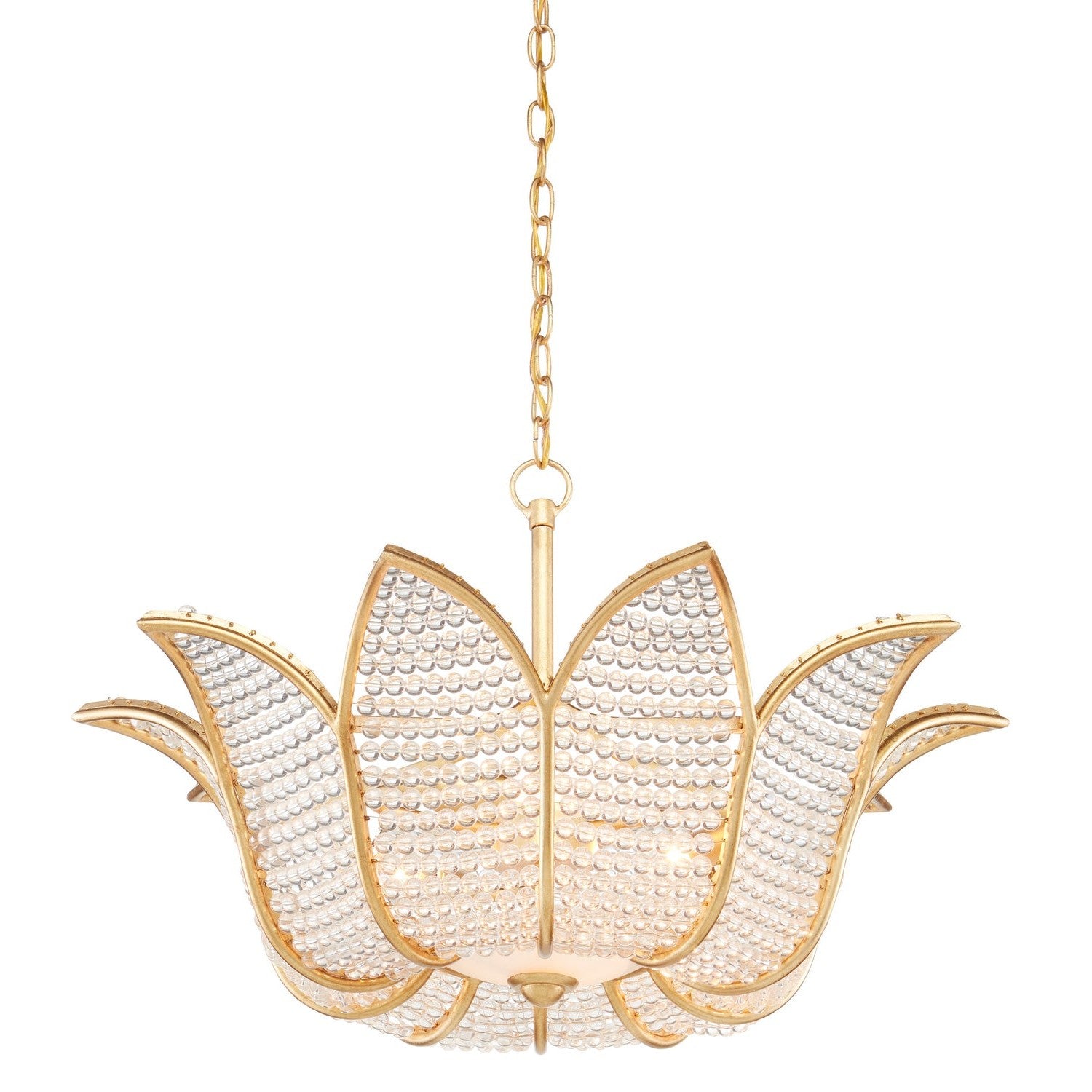 Currey and Company - 9000-0776 - Three Light Chandelier - Bebe Chandelier - Contemporary Gold Leaf/Clear