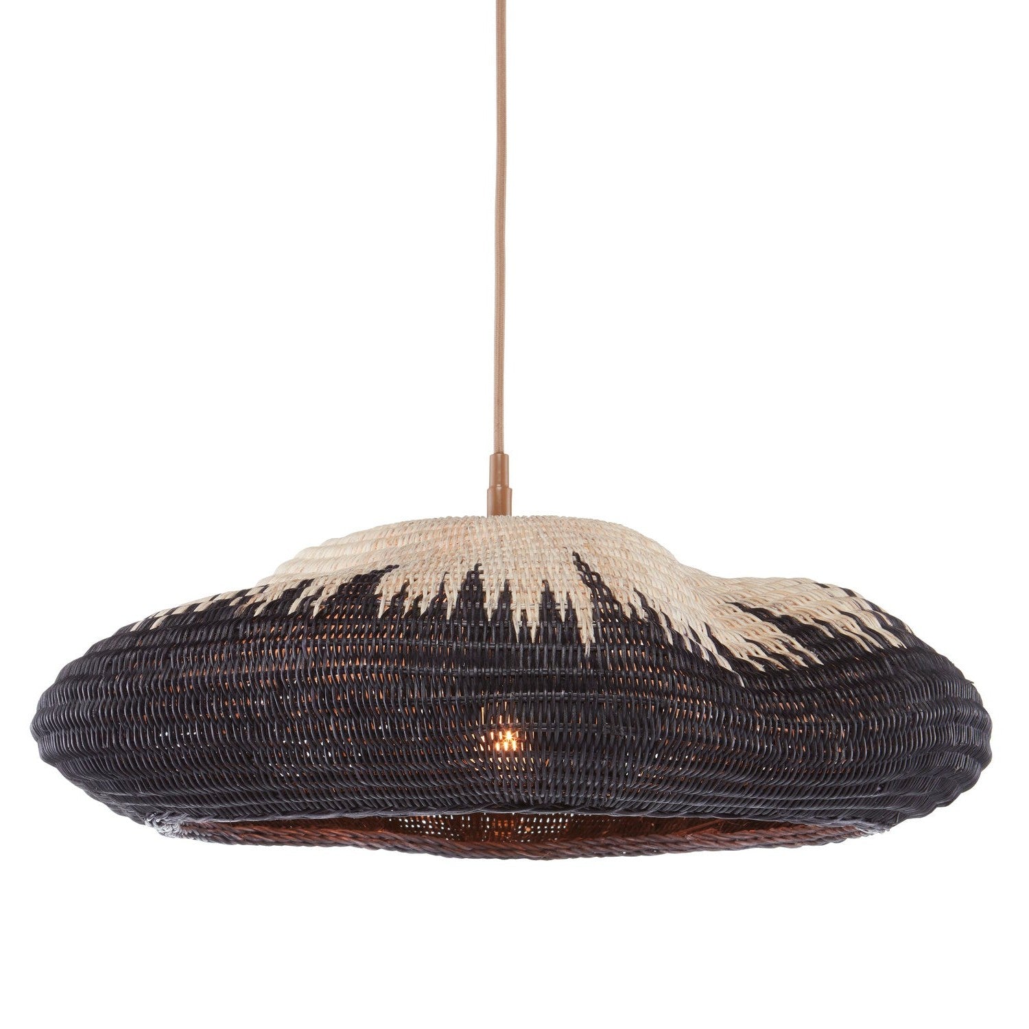Currey and Company - 9000-0787 - One Light Pendant - Comme Des Paniers Collection - Khaki/Black