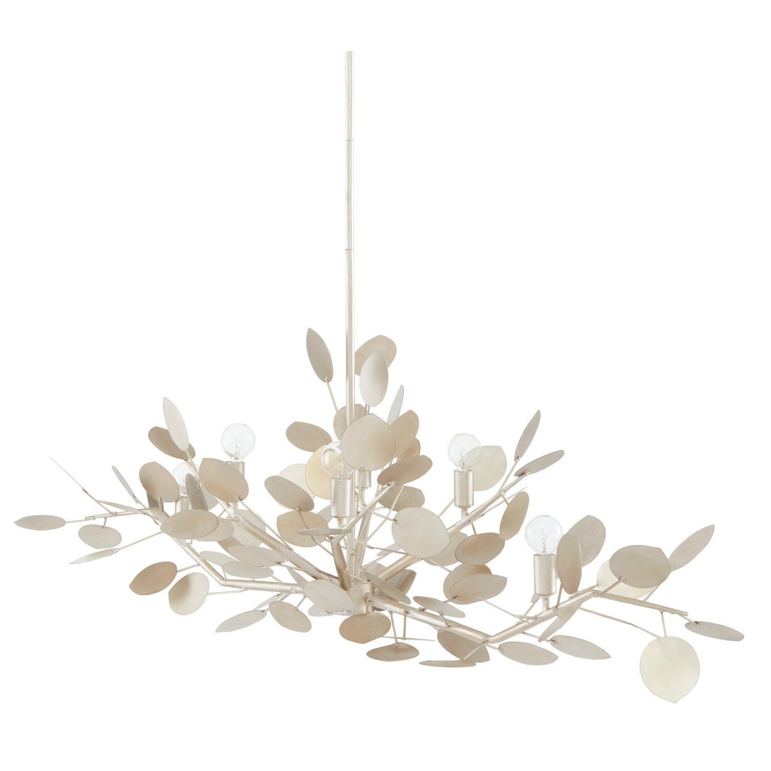 Currey and Company - 9000-0816 - Six Light Chandelier - Lunaria Collection - Contemporary Silver Leaf