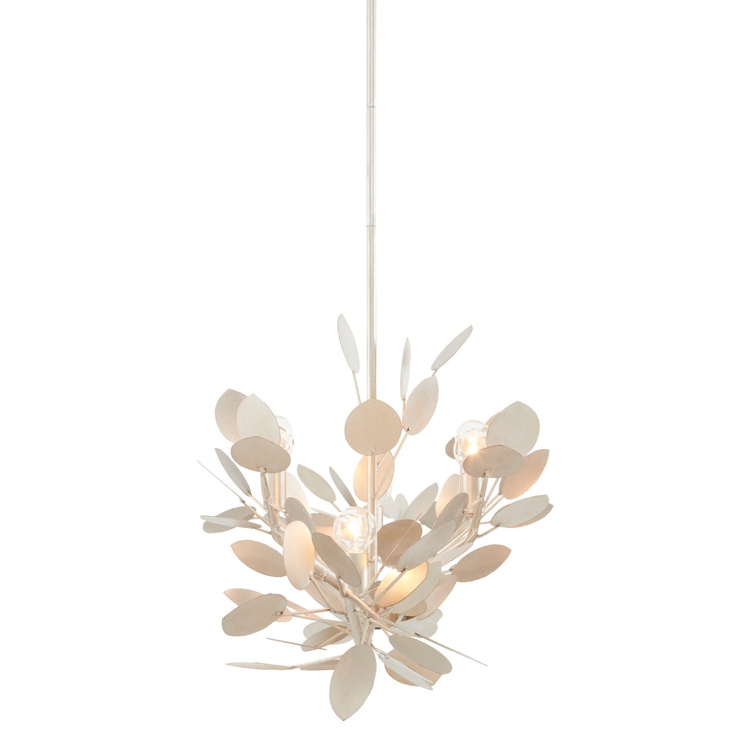Currey and Company - 9000-0816 - Six Light Chandelier - Lunaria Collection - Contemporary Silver Leaf