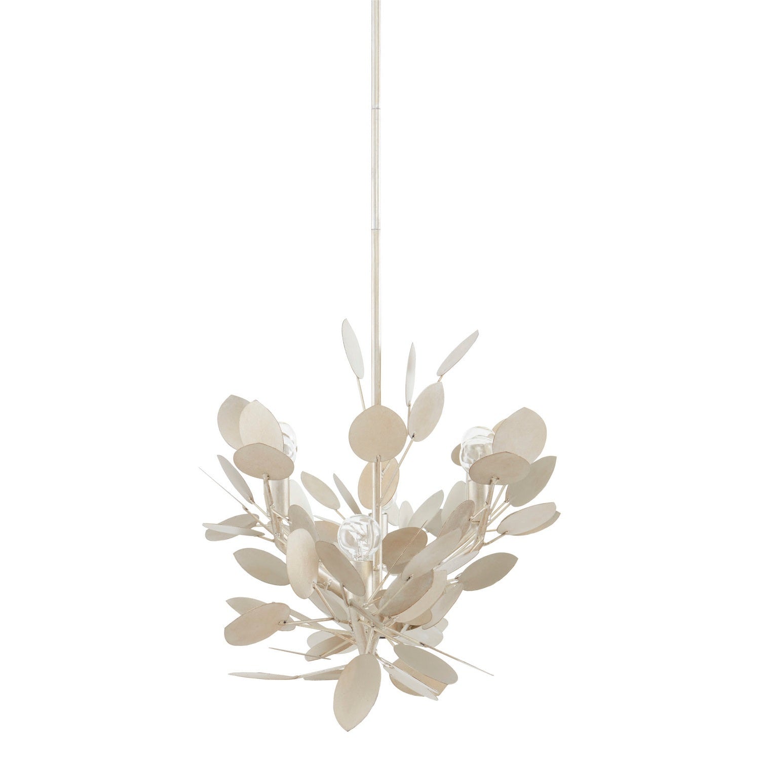 Currey and Company - 9000-0816 - Six Light Chandelier - Lunaria Collection - Contemporary Silver Leaf