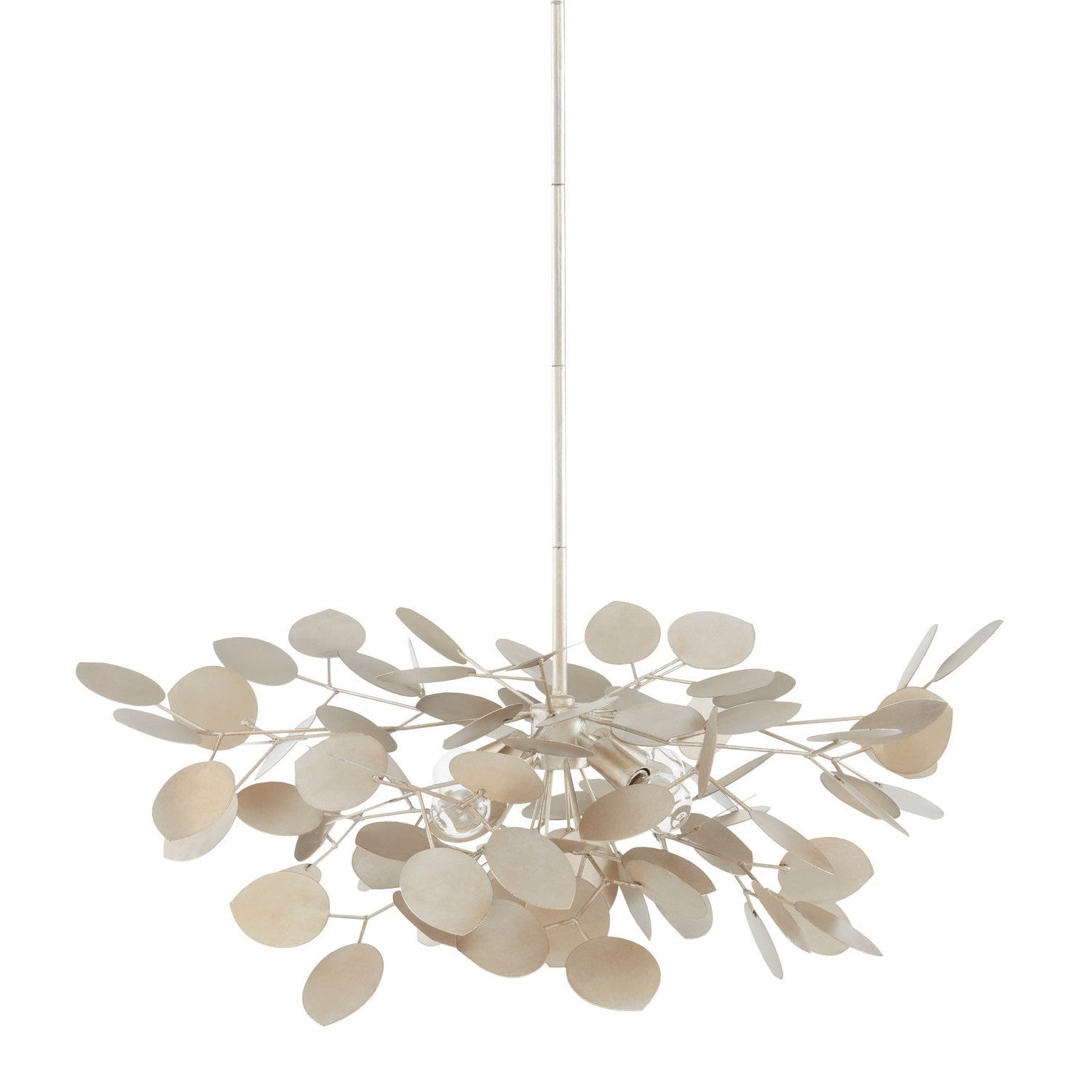 Currey and Company - 9000-0818 - Four Light Chandelier - Lunaria Collection - Contemporary Silver Leaf