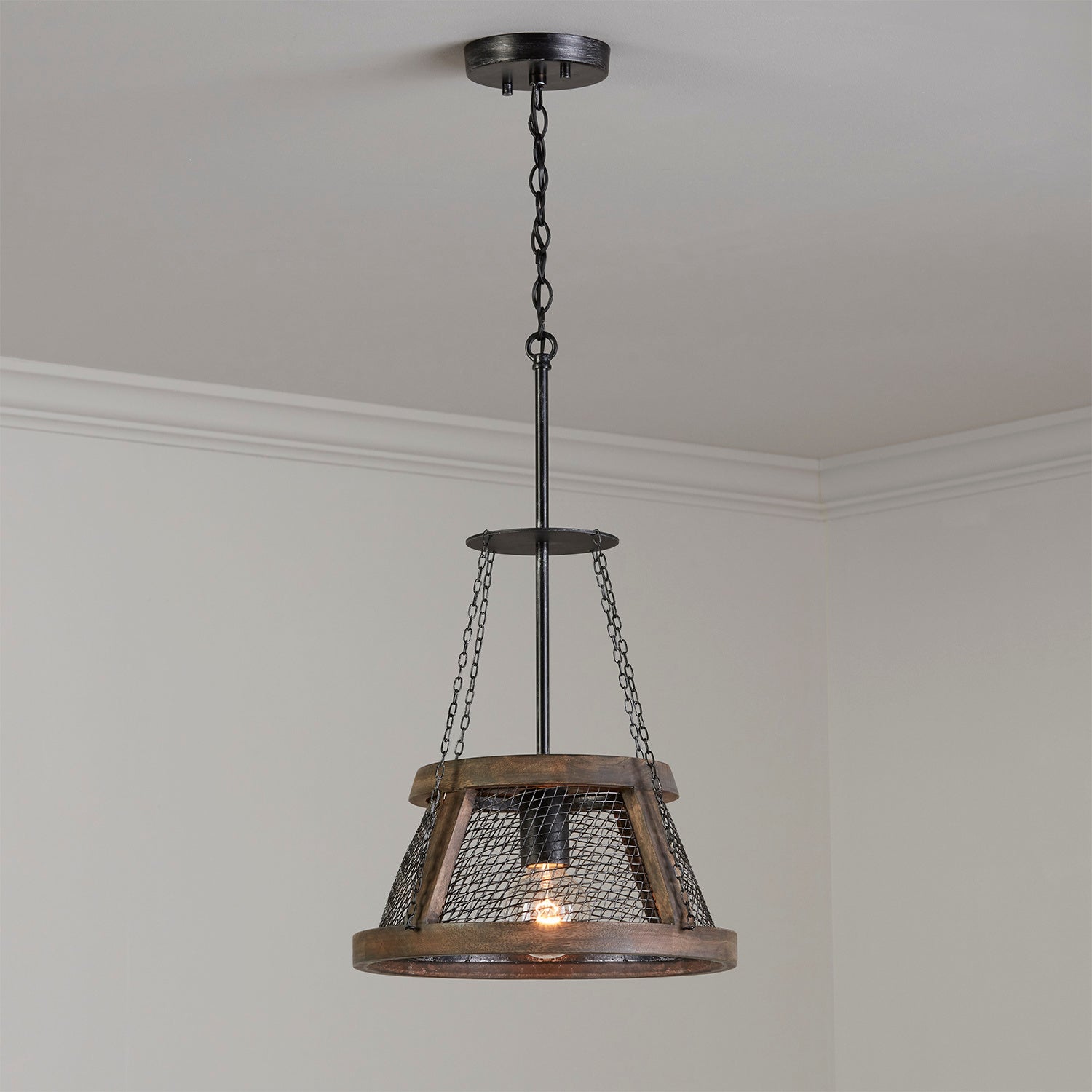 Capital Lighting - 9D322A - One Light Pendant - Lagmore - Zinc and Wood