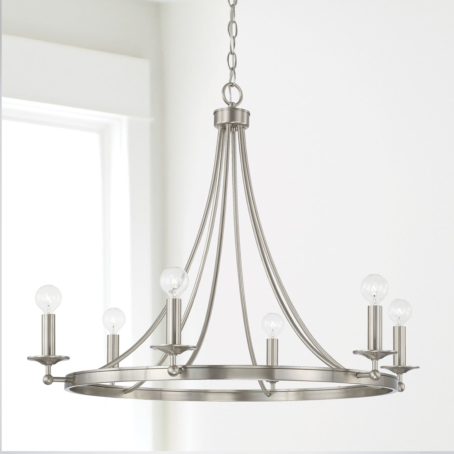 Capital Lighting - AA1005BN - Six Light Chandelier - Tempe - Brushed Nickel