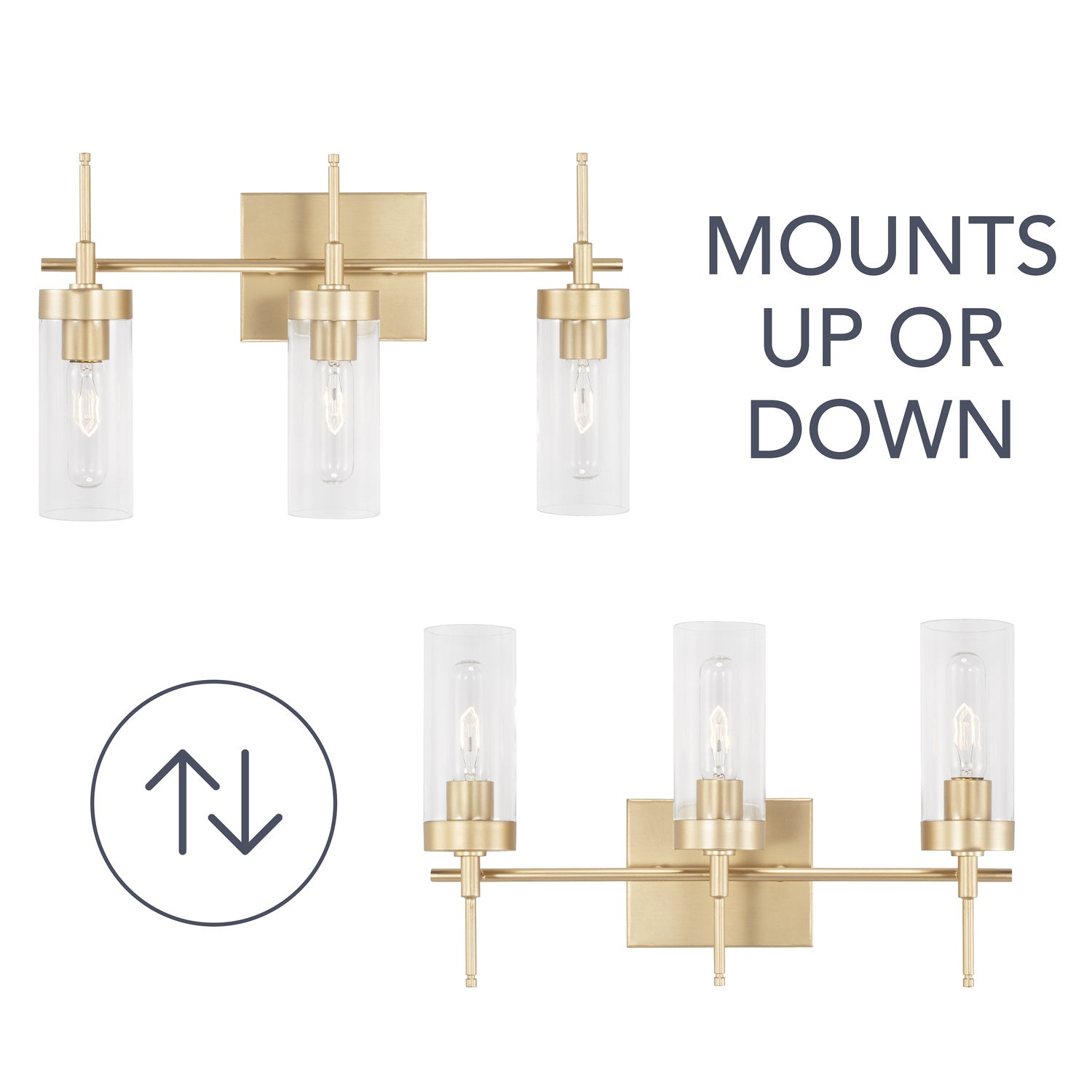 Capital Lighting - AA1015SF - Three Light Vanity - Riley - Soft Gold