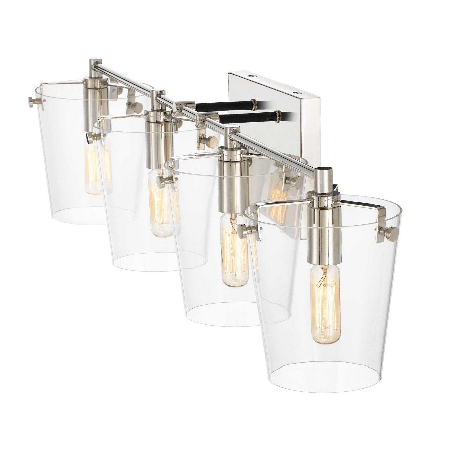 Varaluz - 351B04BLPN - Four Light Bath - Arlo - Black/Polished Nickel