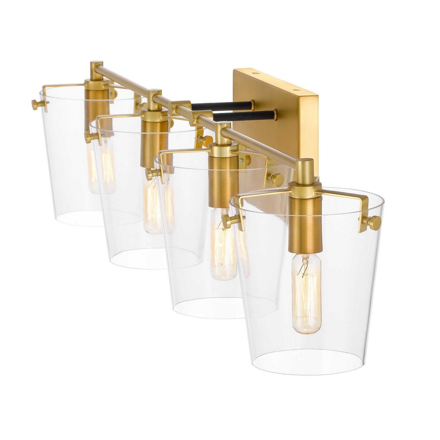 Varaluz - 351B04BLSB - Four Light Bath - Arlo - Black/Satin Brass