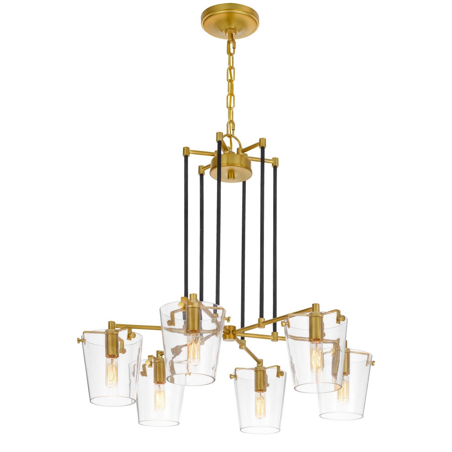 Varaluz - 351C06BLSB - Six Light Chandelier - Arlo - Black/Satin Brass