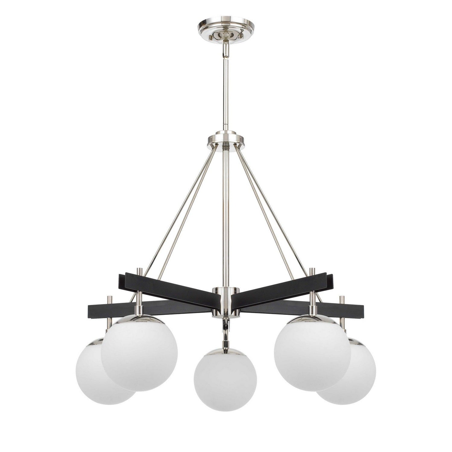 Varaluz - 352C05BLPN - Five Light Chandelier - Allie - Black/Polished Nickel