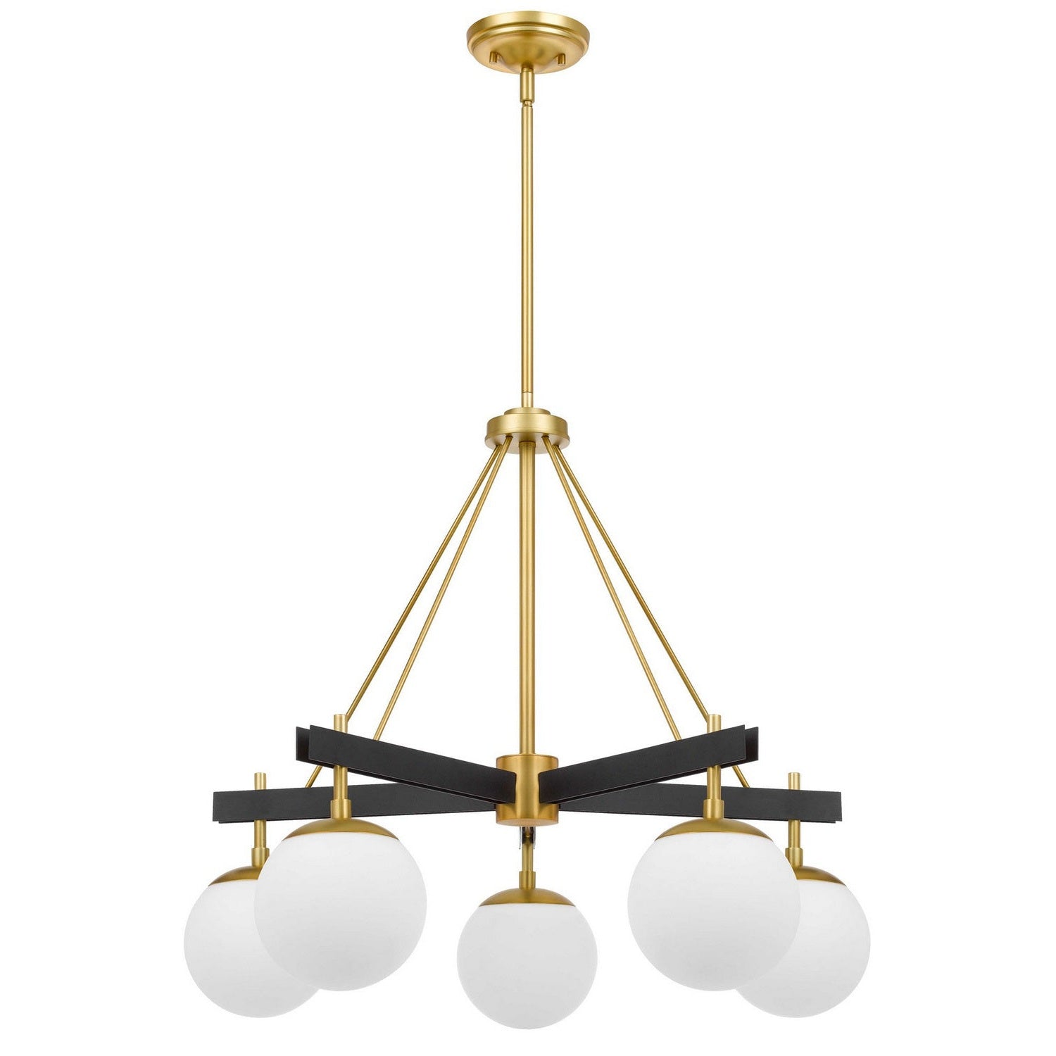 Varaluz - 352C05BLSB - Five Light Chandelier - Allie - Black/Satin Brass