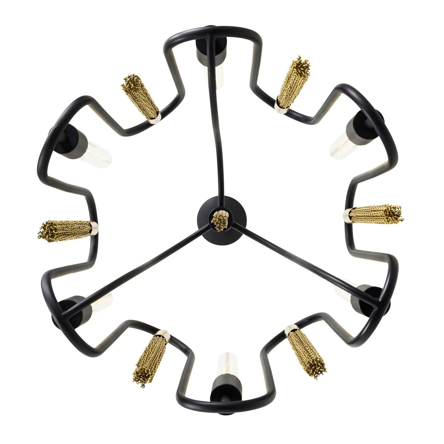 Varaluz - 354P06MBAG - Six Light Pendant - Darden - Matte Black/Antique Gold