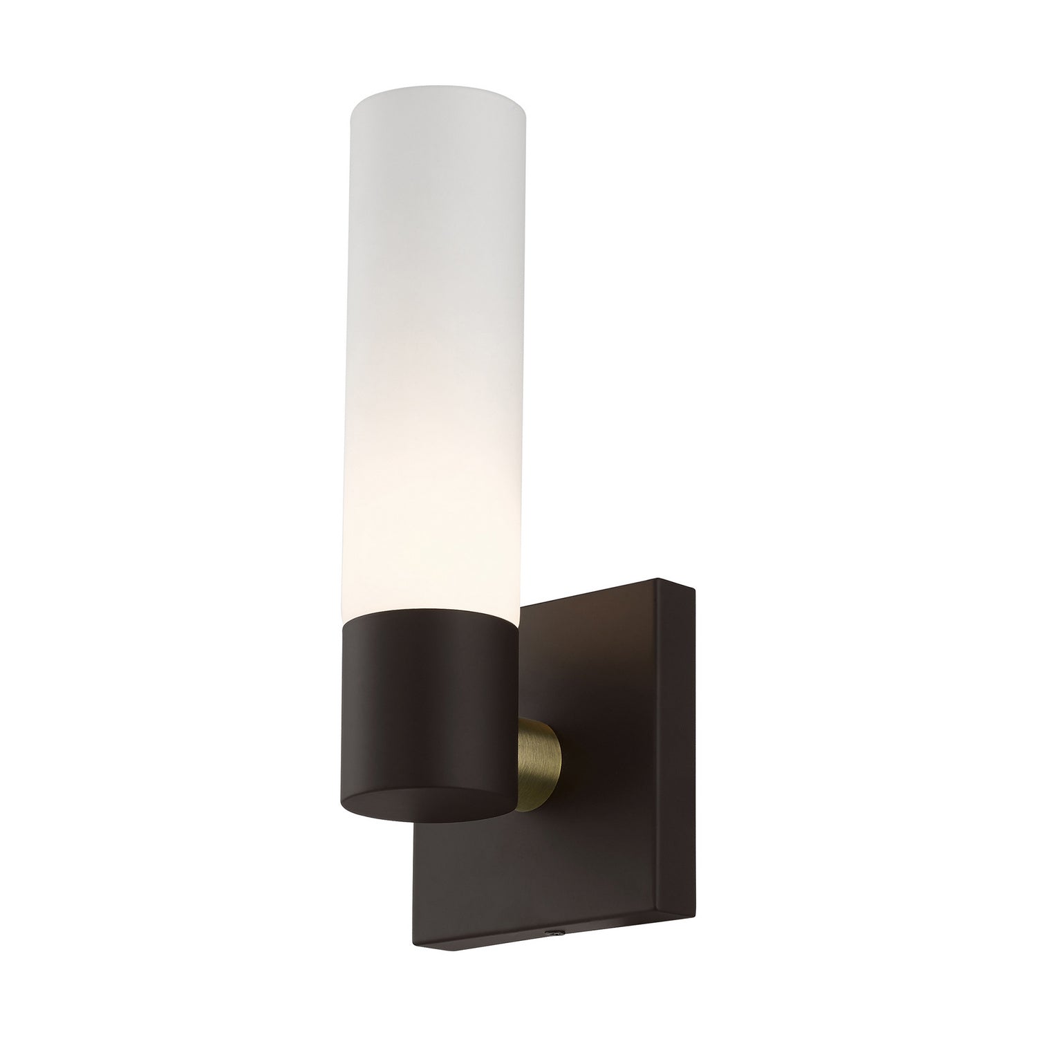 Livex Lighting - 10101-07 - One Light Wall Sconce - Aero - Bronze w/ Antique Brass