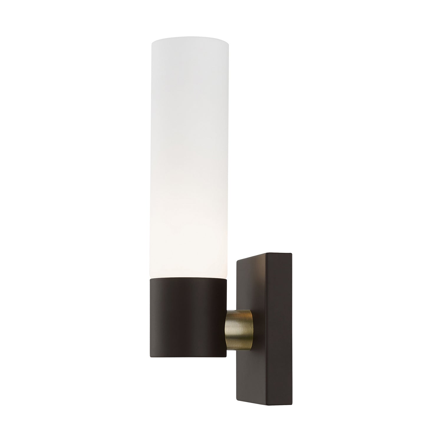 Livex Lighting - 10101-07 - One Light Wall Sconce - Aero - Bronze w/ Antique Brass