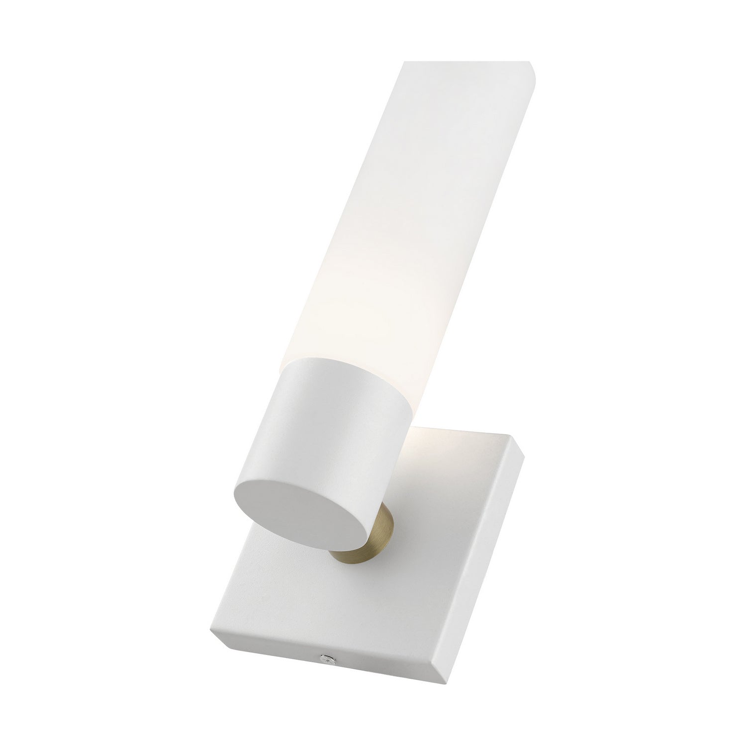Livex Lighting - 10101-13 - One Light Wall Sconce - Aero - Textured White w/ Antique Brass