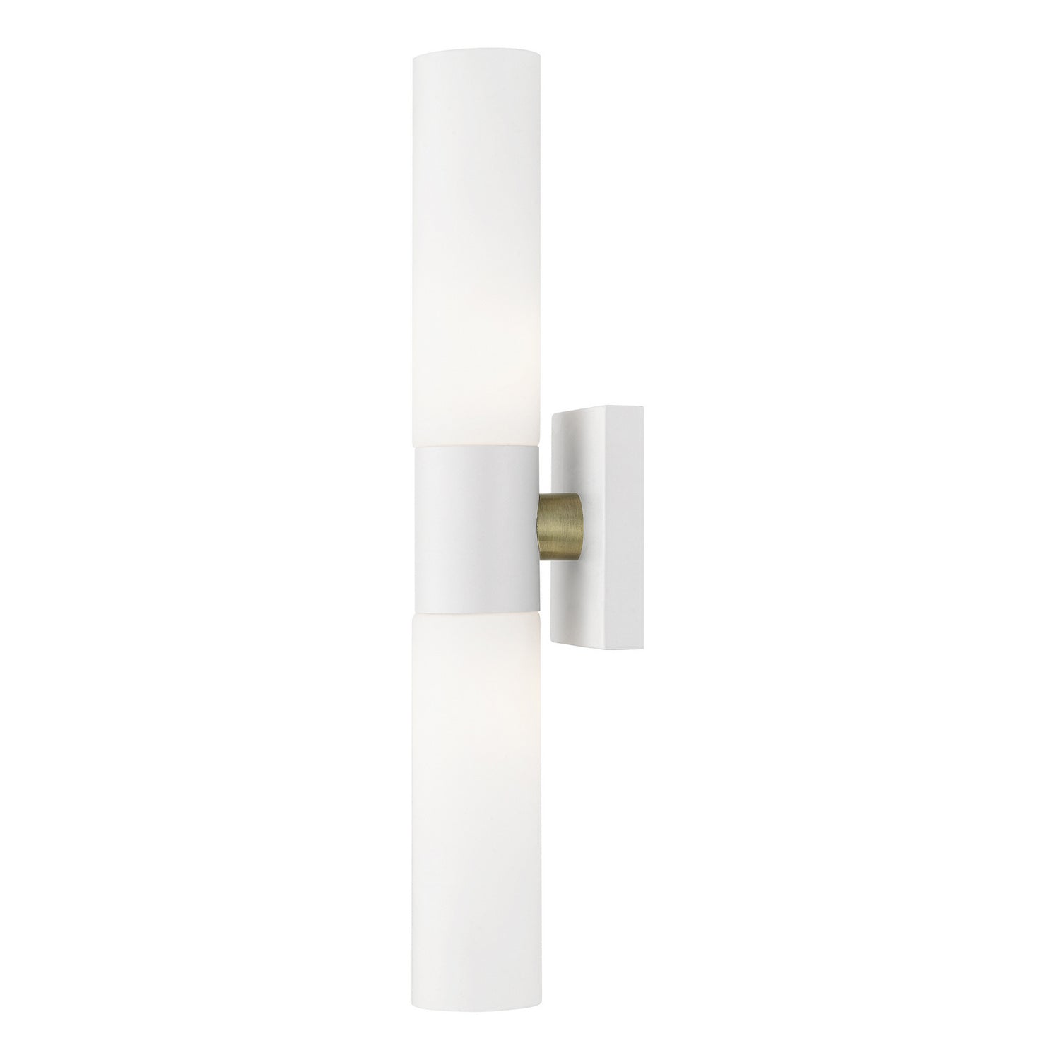 Livex Lighting - 10102-13 - Two Light Vanity - Aero - Textured White w/ Antique Brass