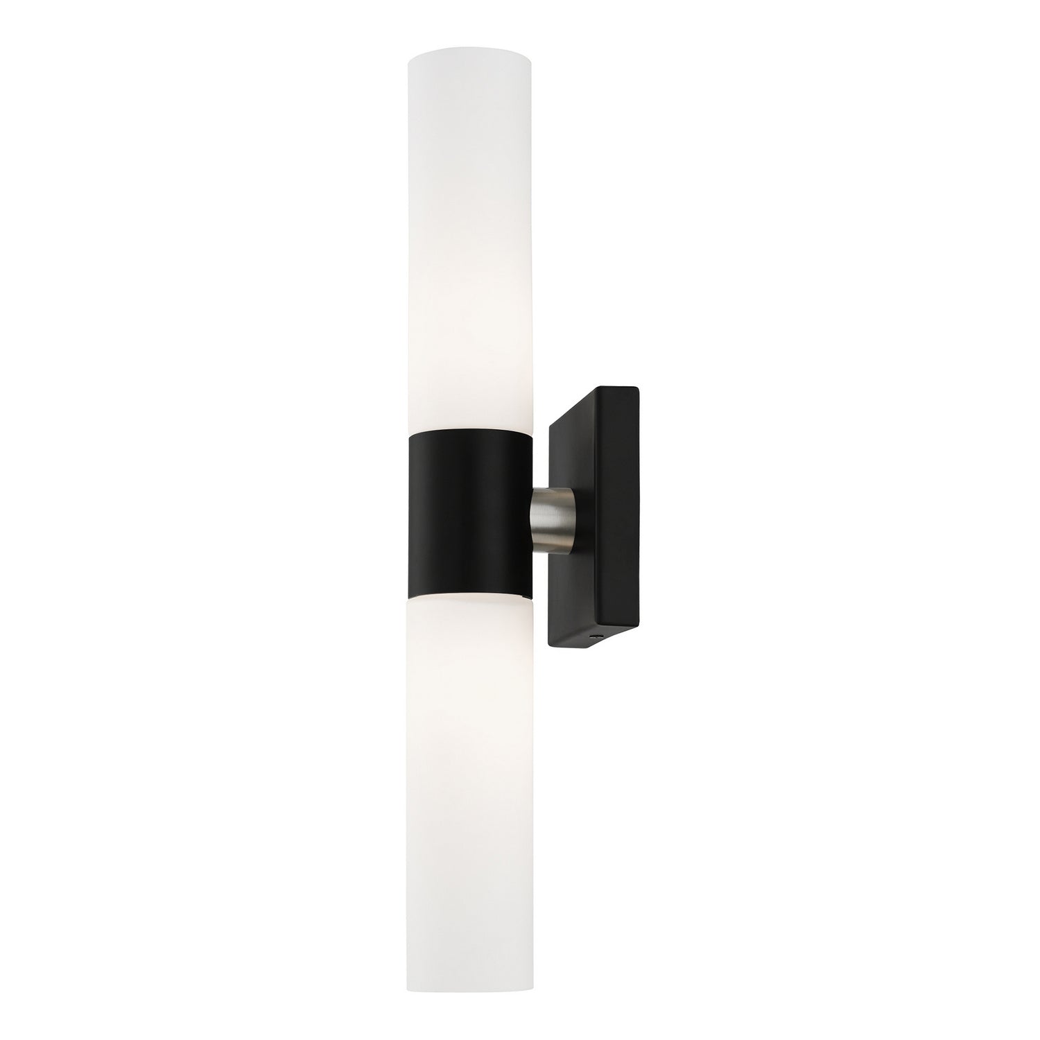 Livex Lighting - 10102-04 - Two Light Vanity - Aero - Black w/ Brushed Nickel
