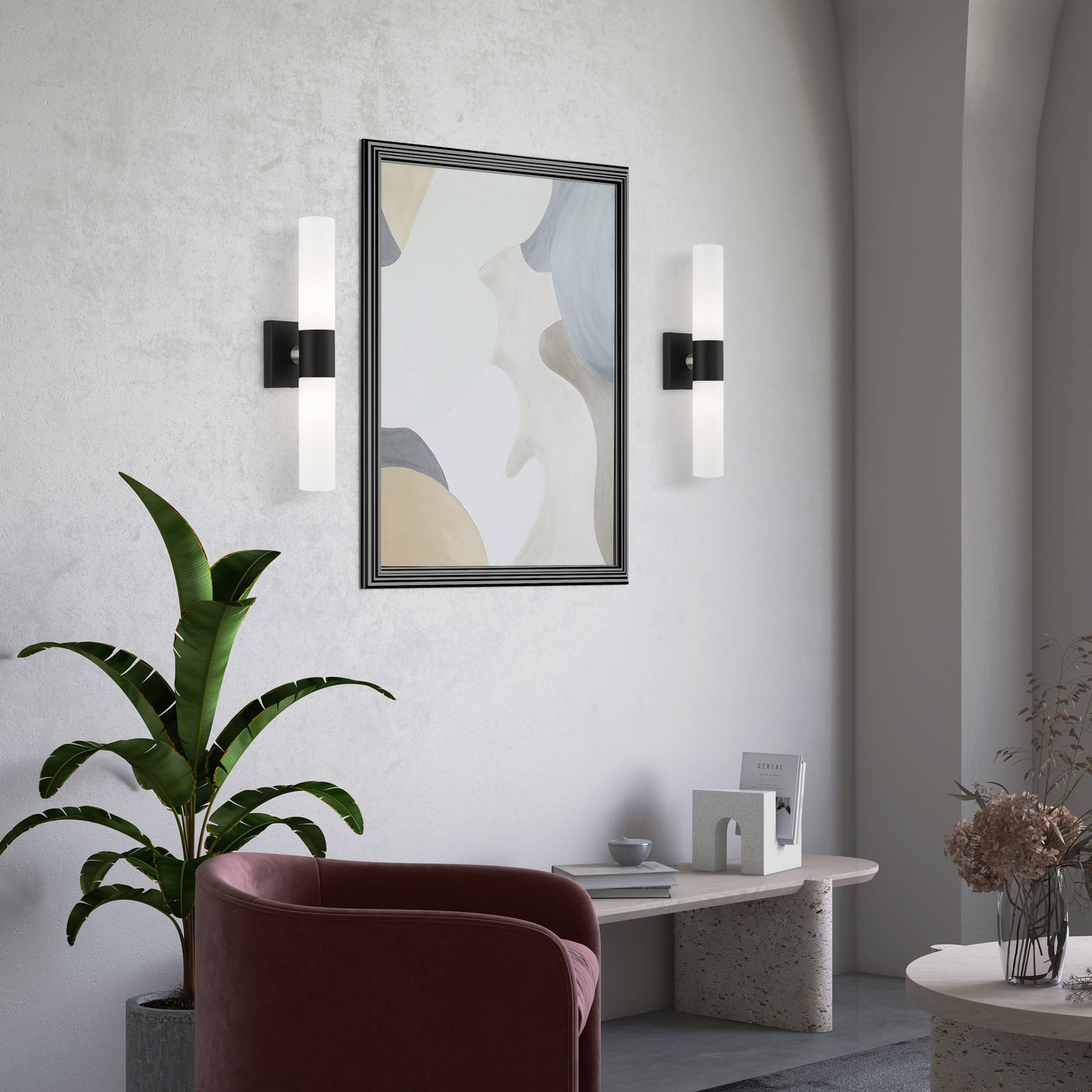 Livex Lighting - 10102-04 - Two Light Vanity - Aero - Black w/ Brushed Nickel