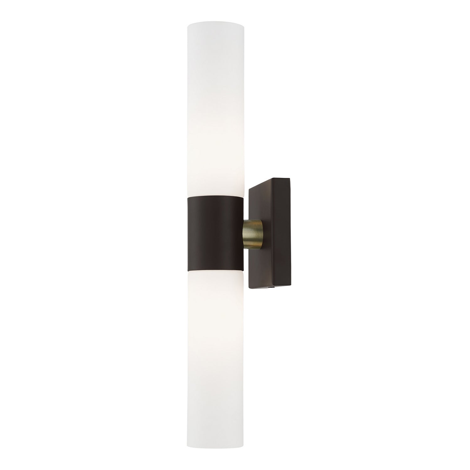 Livex Lighting - 10102-07 - Two Light Vanity - Aero - Bronze w/ Antique Brass