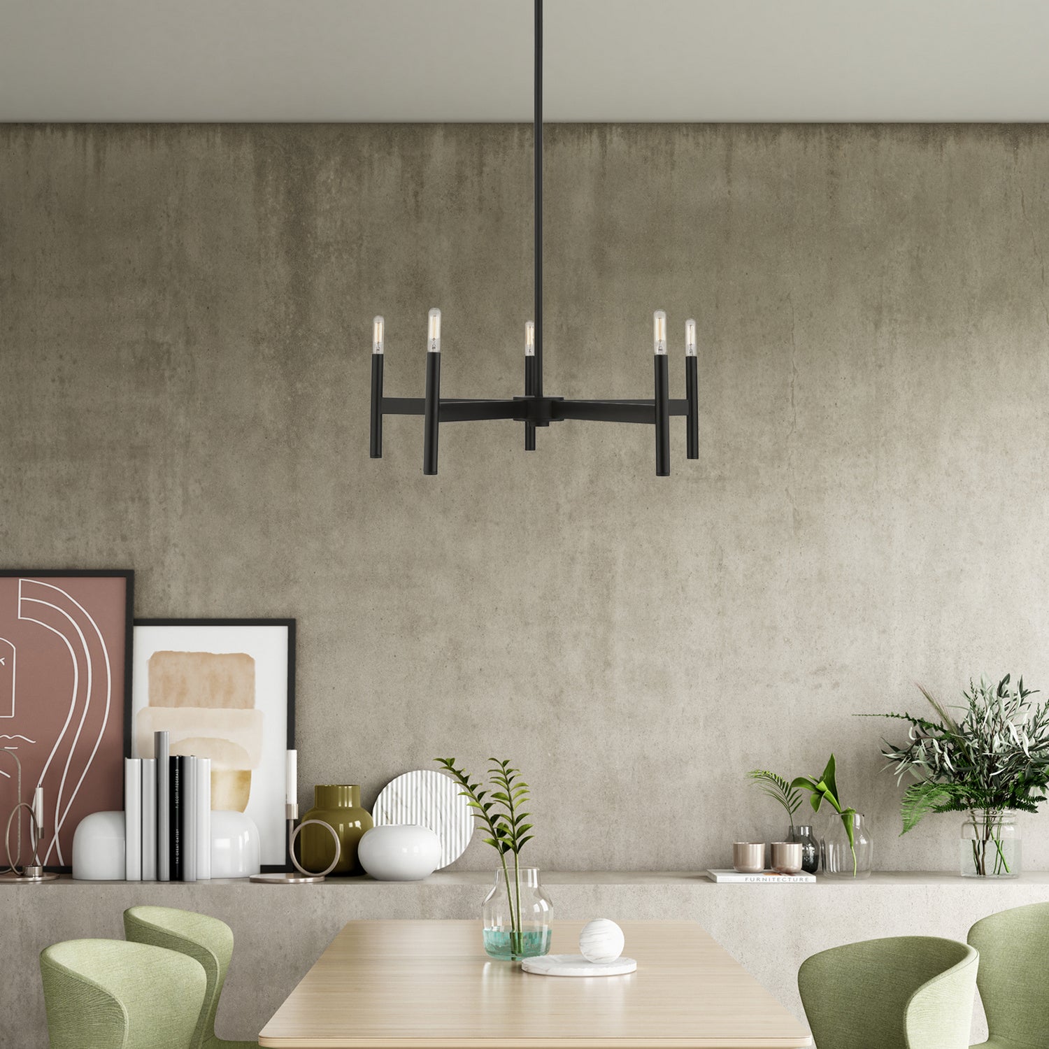 Livex Lighting - 51175-04 - Five Light Chandelier - Copenhagen - Black