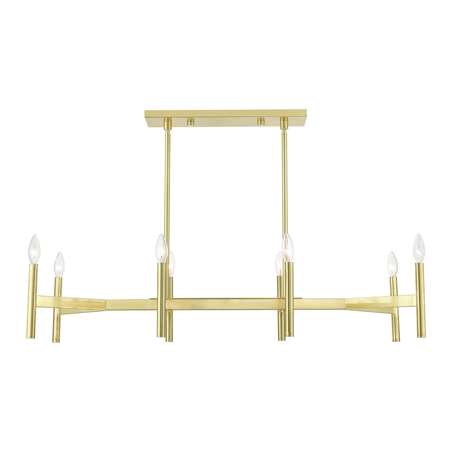 Livex Lighting - 51178-12 - Eight Light Linear Chandelier - Copenhagen - Satin Brass