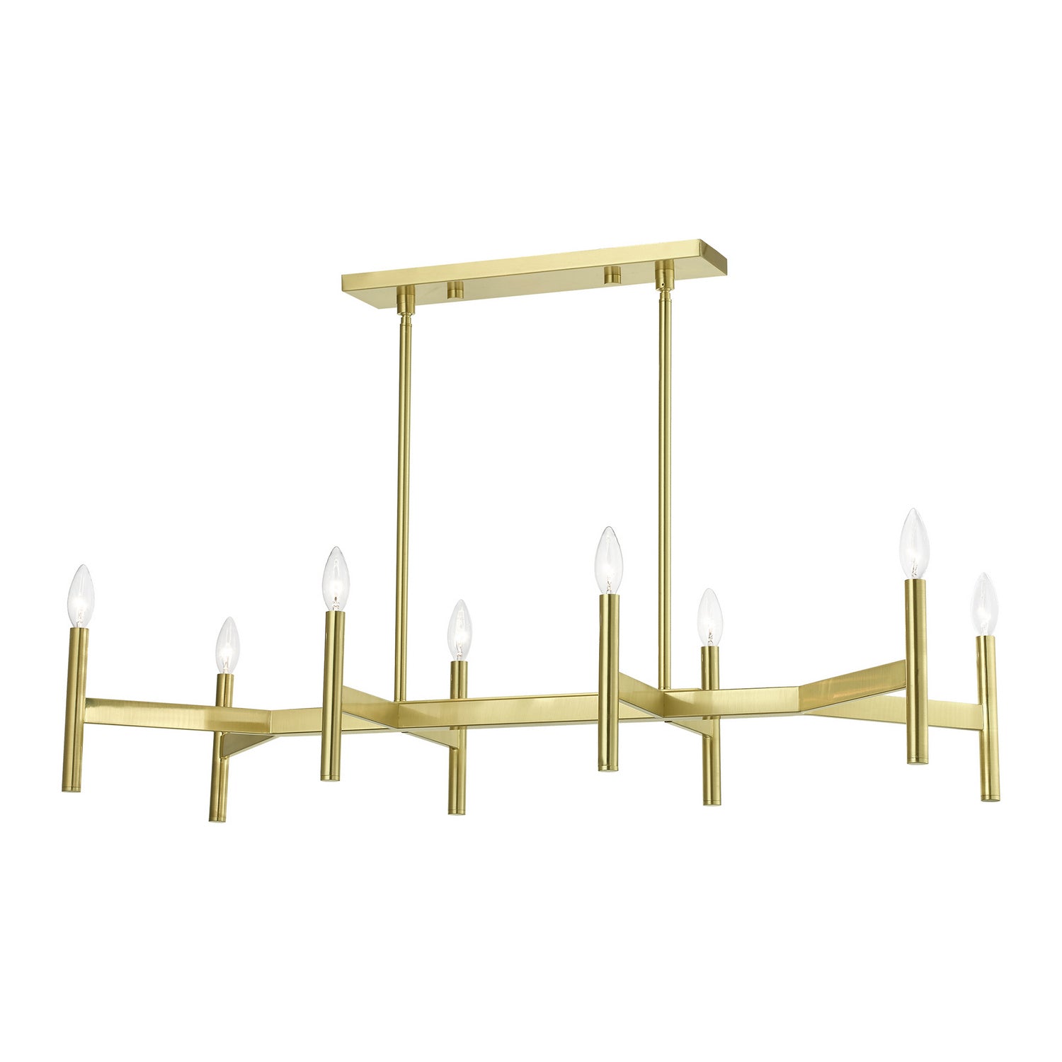 Livex Lighting - 51178-12 - Eight Light Linear Chandelier - Copenhagen - Satin Brass