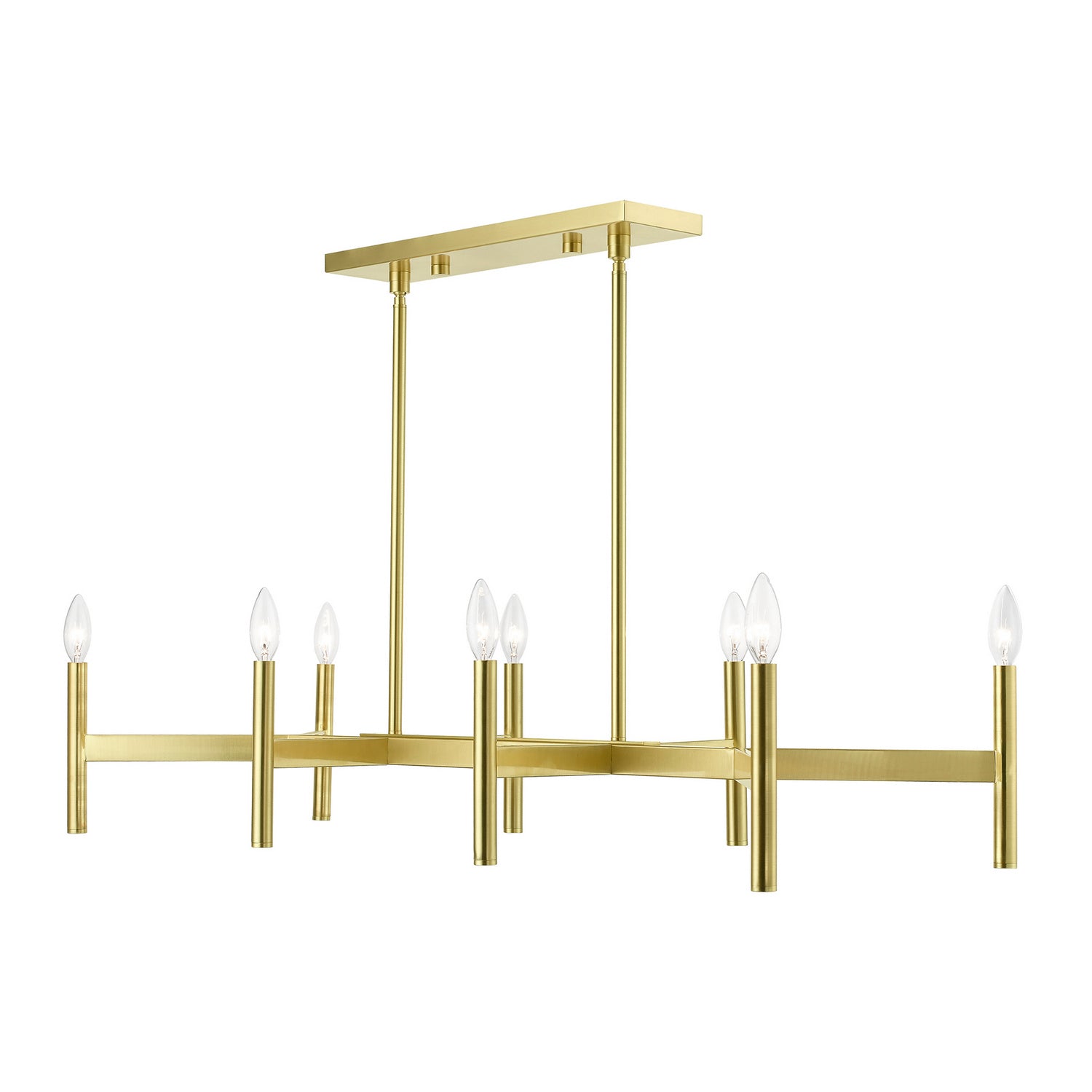 Livex Lighting - 51178-12 - Eight Light Linear Chandelier - Copenhagen - Satin Brass