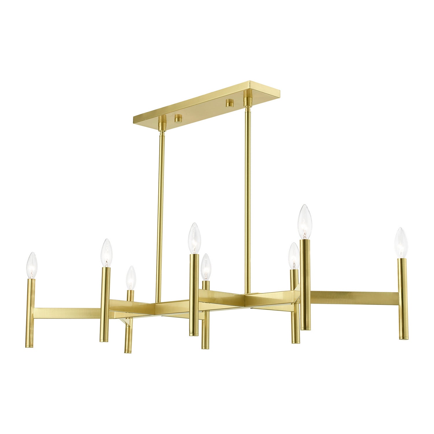 Livex Lighting - 51178-12 - Eight Light Linear Chandelier - Copenhagen - Satin Brass