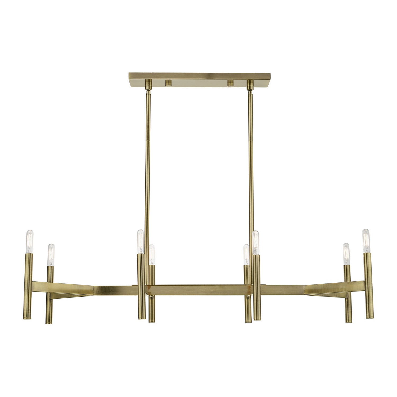 Livex Lighting - 51178-01 - Eight Light Linear Chandelier - Copenhagen - Antique Brass