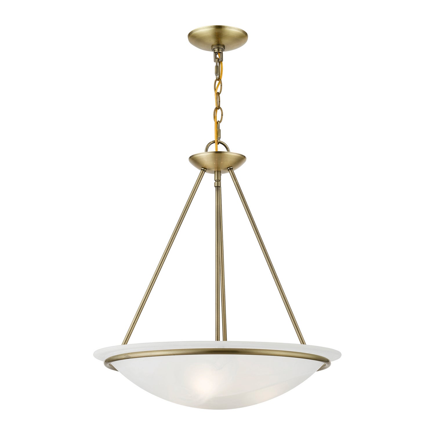 Livex Lighting - 4826-01 - Three Light Pendant - Newburgh - Antique Brass