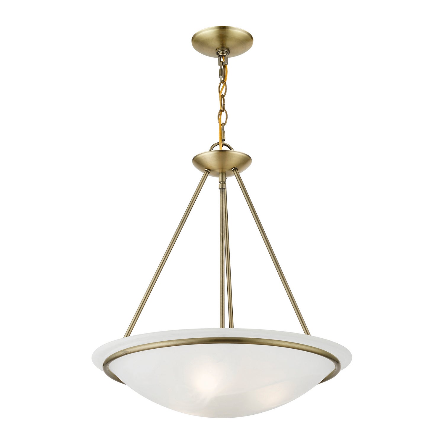 Livex Lighting - 4826-01 - Three Light Pendant - Newburgh - Antique Brass