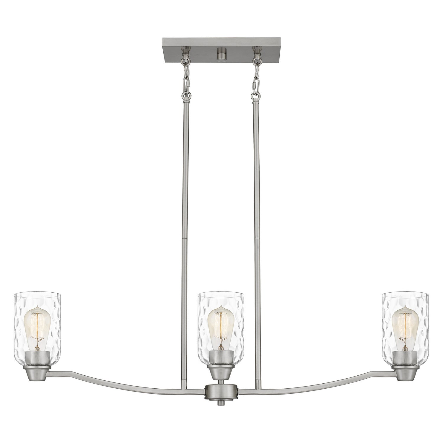 Quoizel - ACA335BN - Three Light Linear Chandelier - Acacia - Brushed Nickel