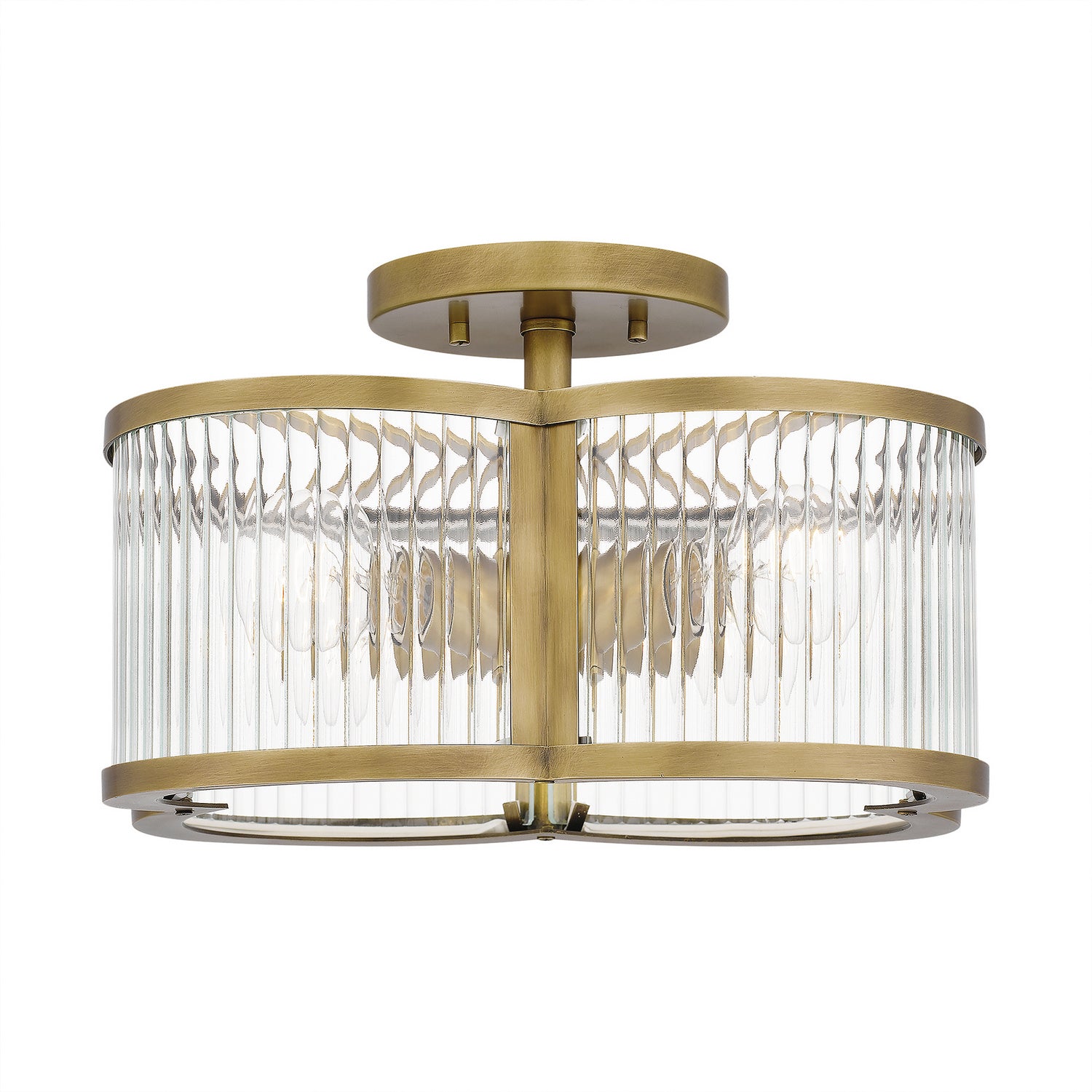 Quoizel - ASR1715WS - Four Light Semi-Flush Mount - Aster - Weathered Brass